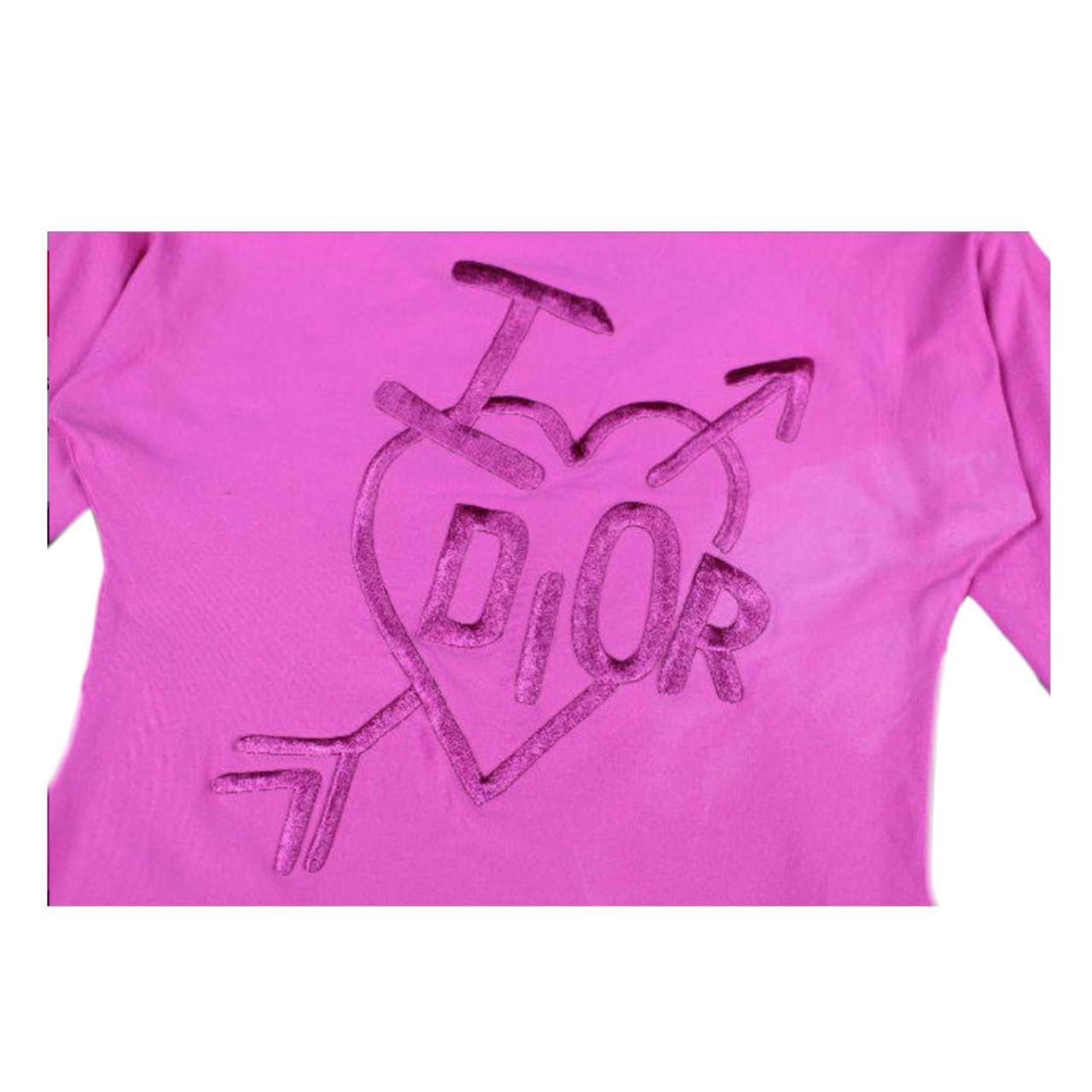 Christian Dior Monsieur Christian Dior I Love Dior Boat Neck LS Pink Top Size XS / US 0-2 / IT 36-38 - 3 Thumbnail
