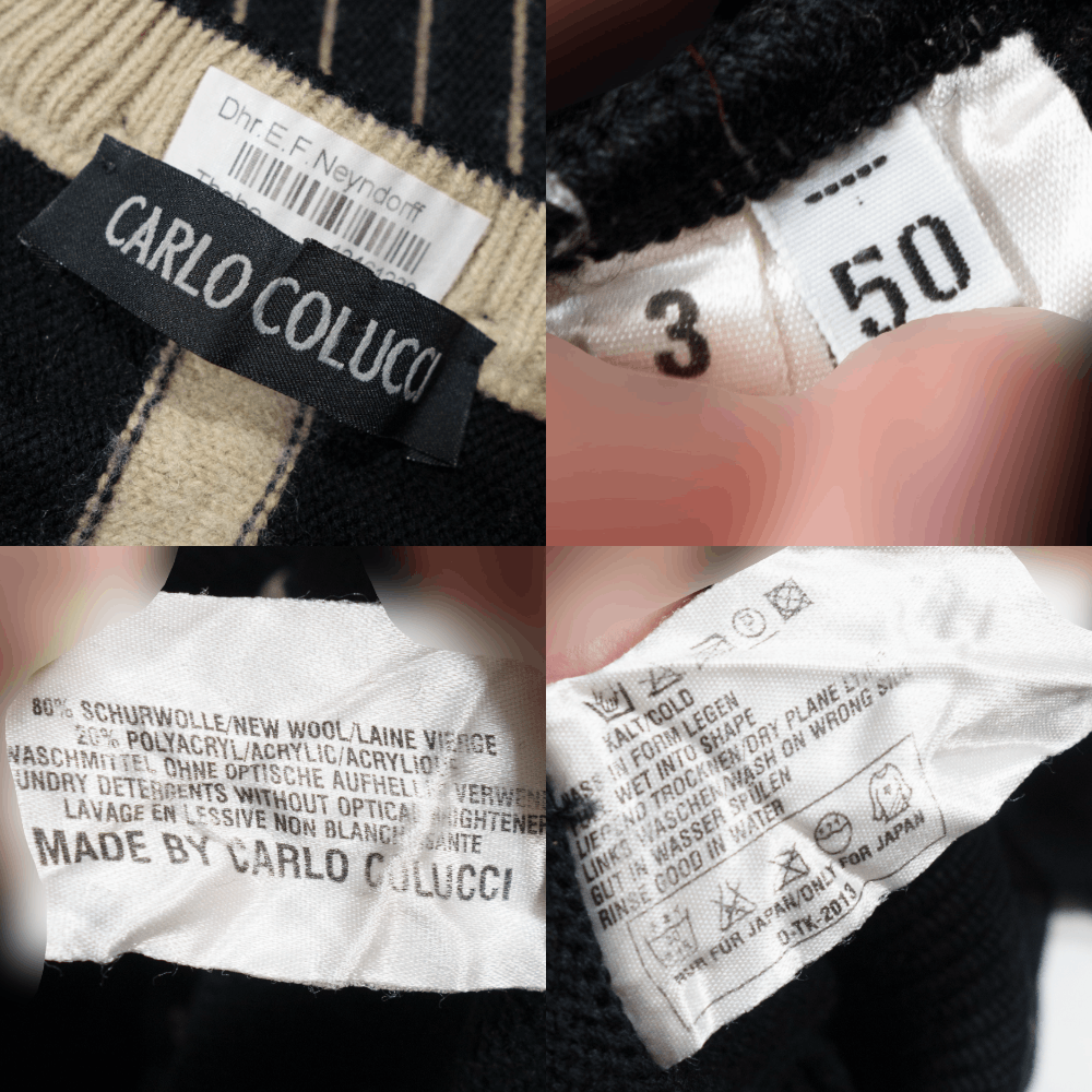 Carlo Colucci 00S Wool Acryl Stripes Sweater Size US M / EU 48-50 / 2 - 7 Thumbnail