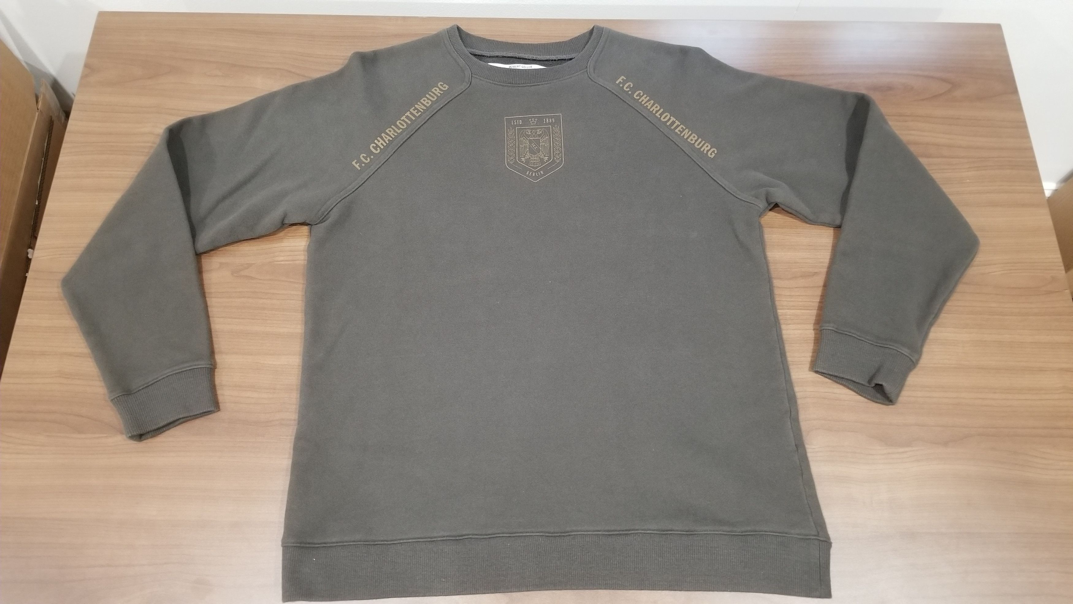 image of Robert Geller F.c. Charlottenburg Crewneck Size 46 in Shadow, Men's