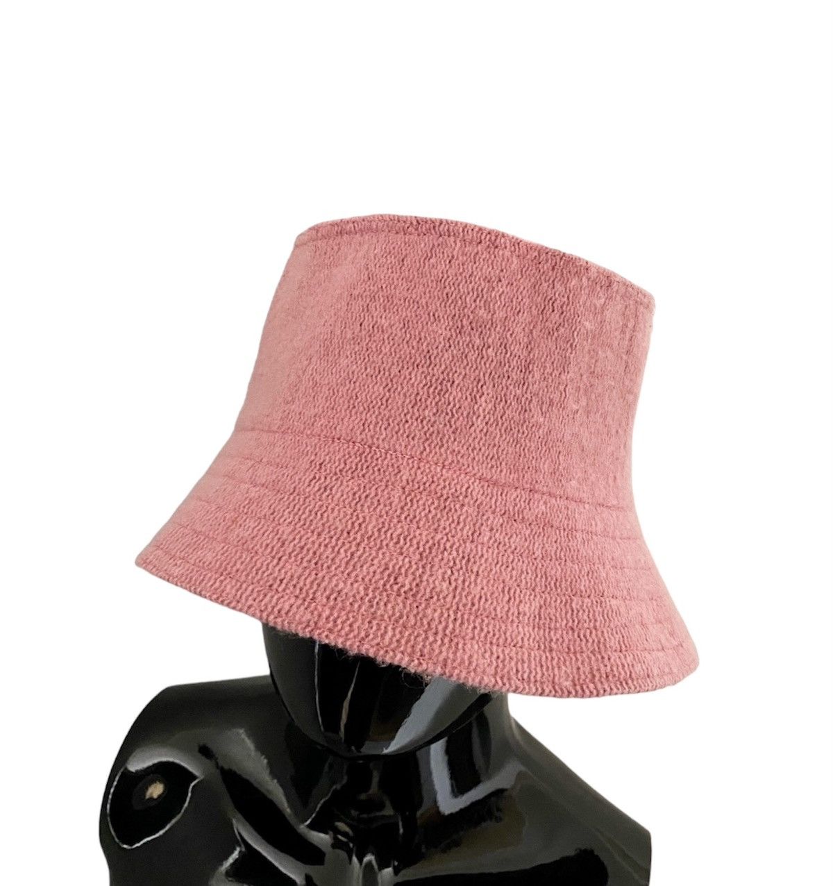 Japanese Brand 90s vintage Knitted Pink Bucket Hat Size ONE SIZE - 4 Thumbnail