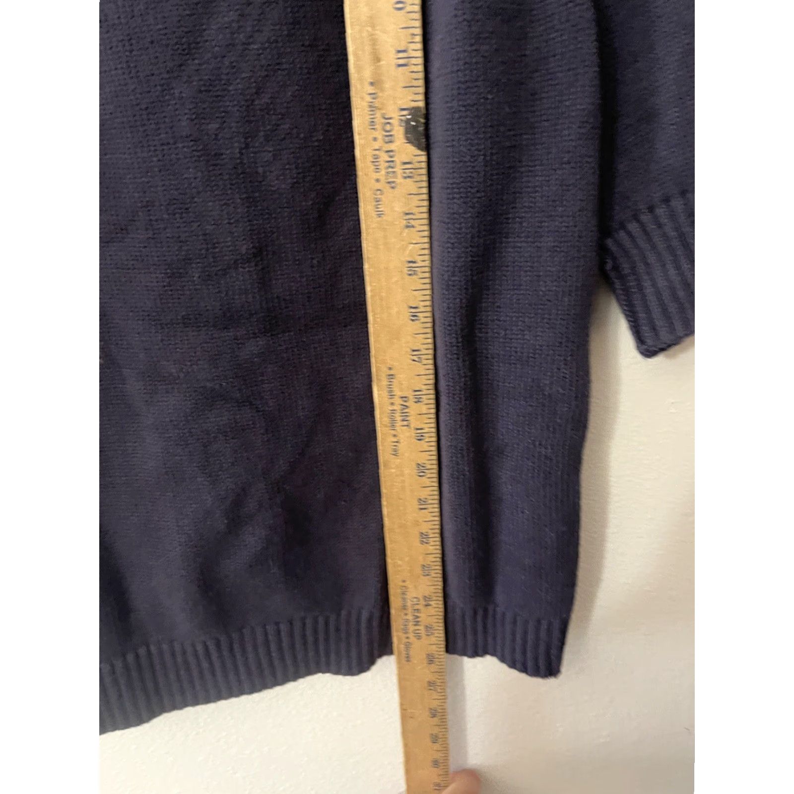 Lands' End Lands' End Cardigan Women Adult Medium Blue Striped Heavyweight Wool Blend Knit Size M / US 6-8 / IT 42-44 - 4 Thumbnail