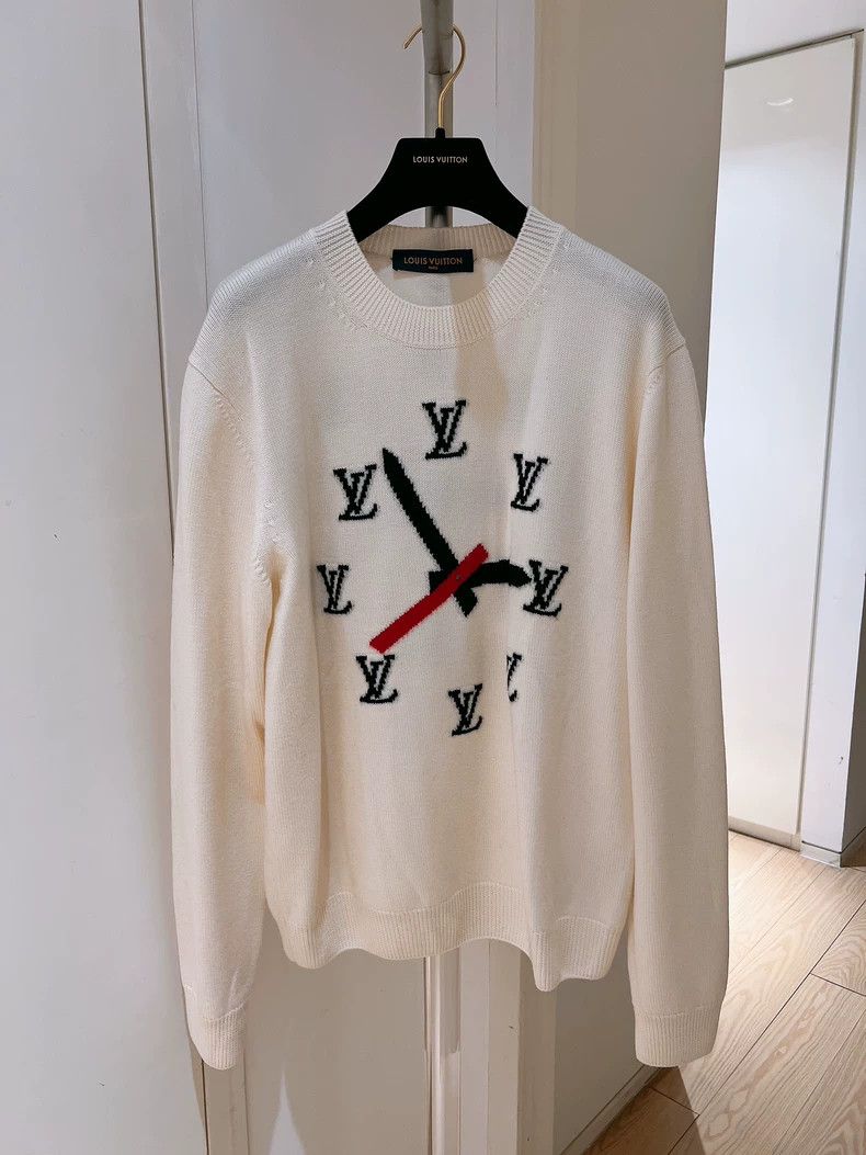 Louis Vuitton Louis Vuitton White Clock Sweater L Size-dmc Size US L / EU 52-54 / 3 - 1 Thumbnail