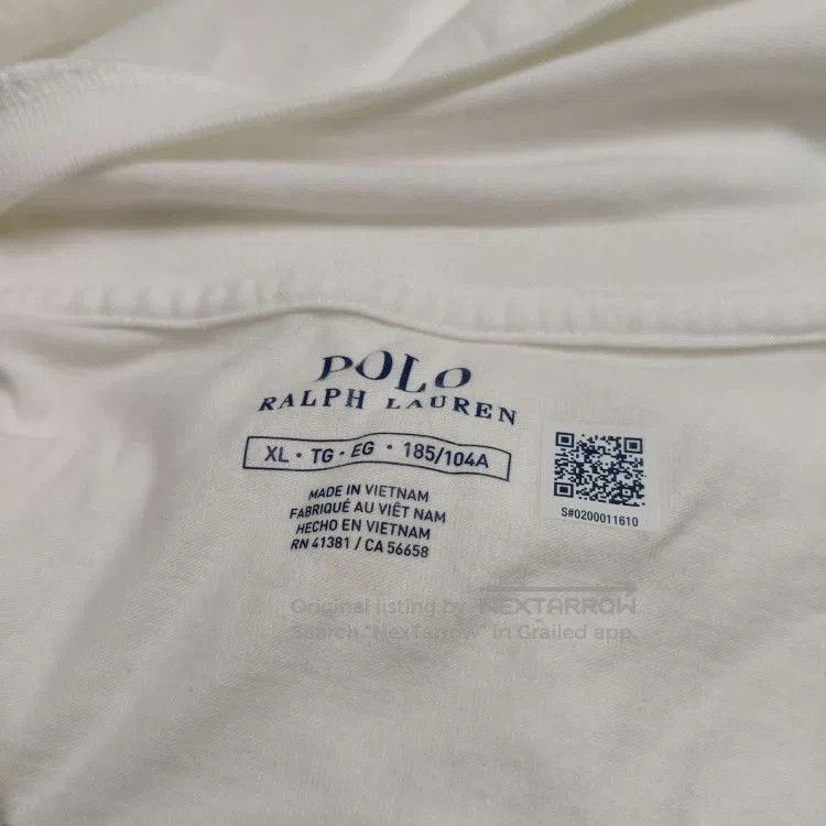 Polo Ralph Lauren Polo Ralph Lauren White Crew Neck Cotton T. Size US XL / EU 56 / 4 - 5 Thumbnail
