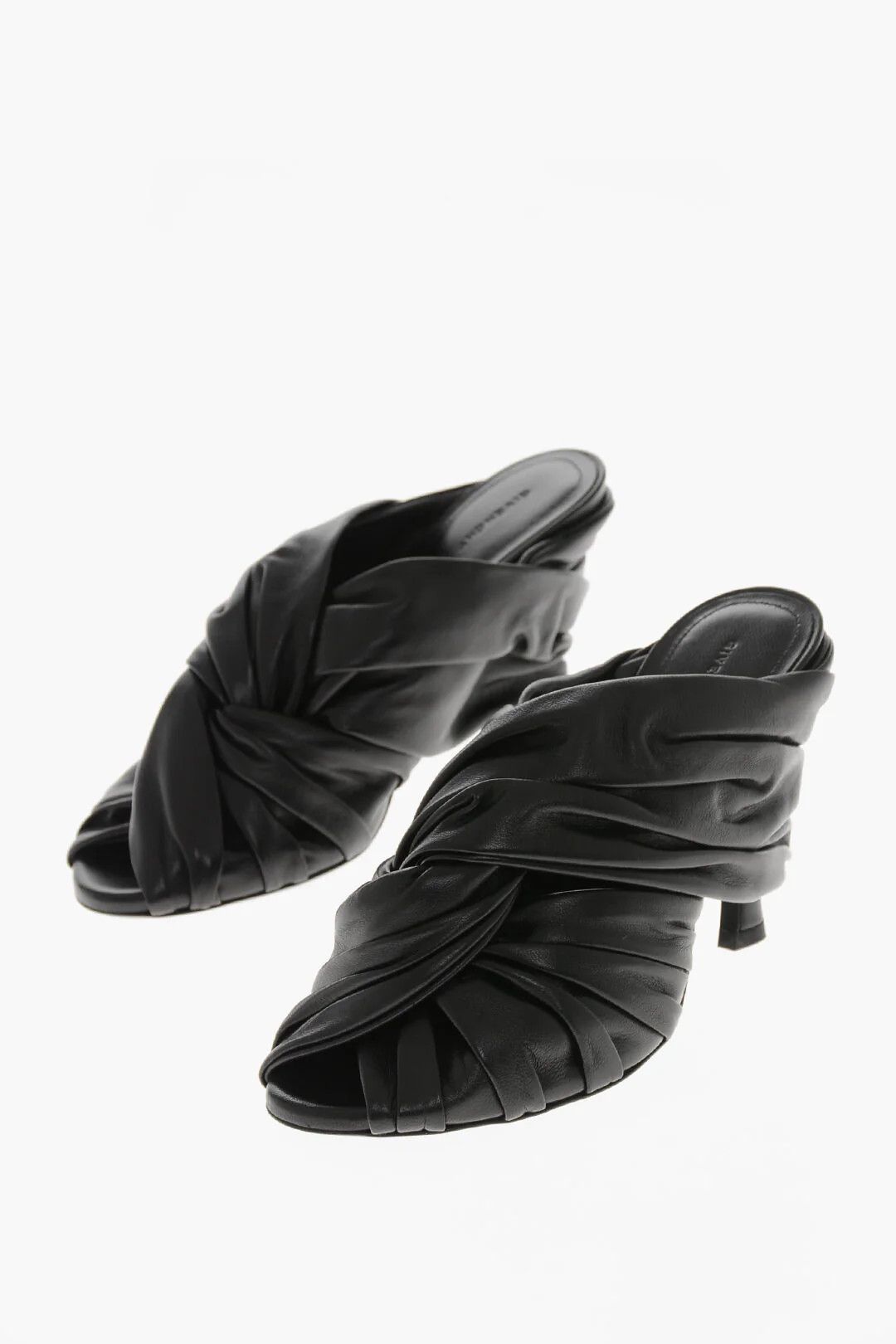 Givenchy og1mm0326 Open-Toe Leather Mules in Black Size US 7 / IT 37 - 3 Thumbnail