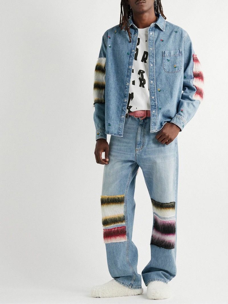 Marni 🔥$1.1K VALUE🔥Marni Mohair Blend Embroidered Denim Jacket Size US XS / EU 42 / 0 - 2 Thumbnail