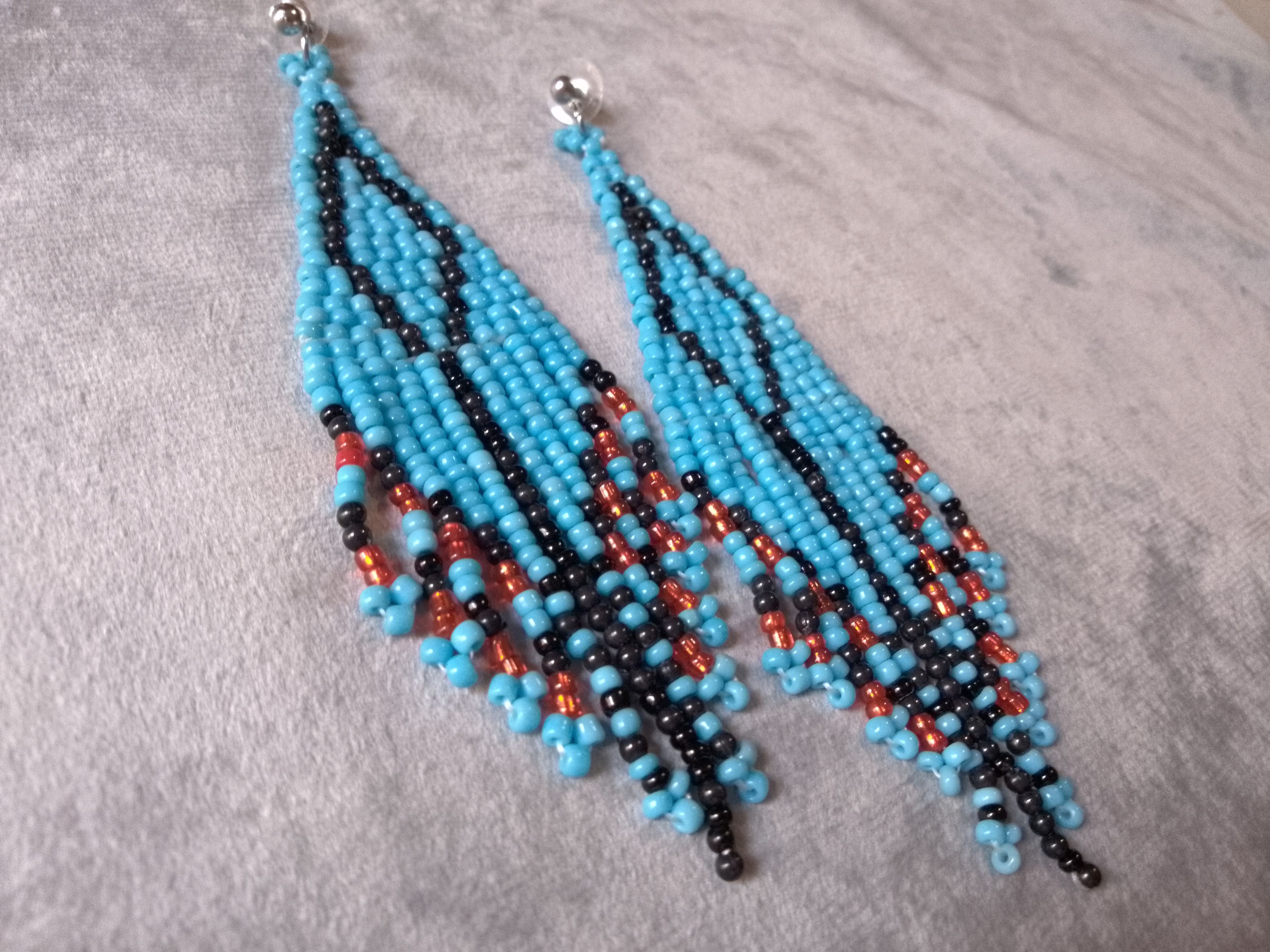 Handmade Earrings Ethnic Blue Bangs. Necklace Pendant in Steel Size ONE SIZE - 5 Thumbnail