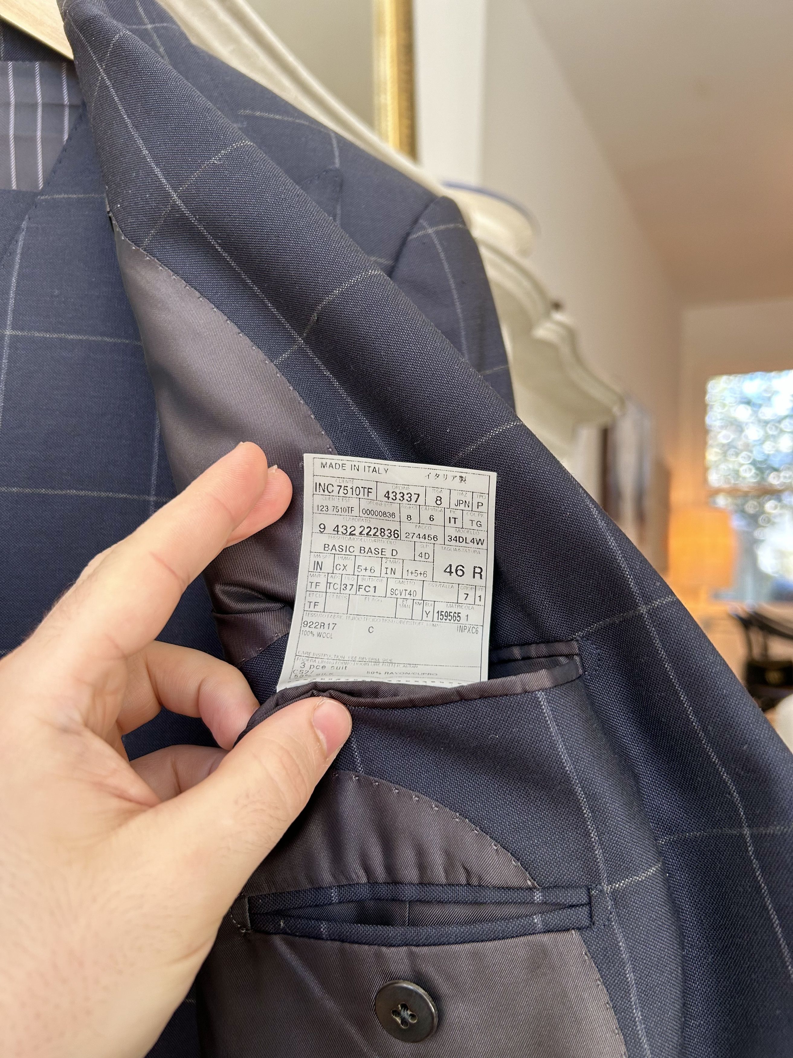 Tom Ford Tom Ford Navy Blue Windowpane Spencer 3-Piece Suit Size 36R Size 36R - 6 Thumbnail