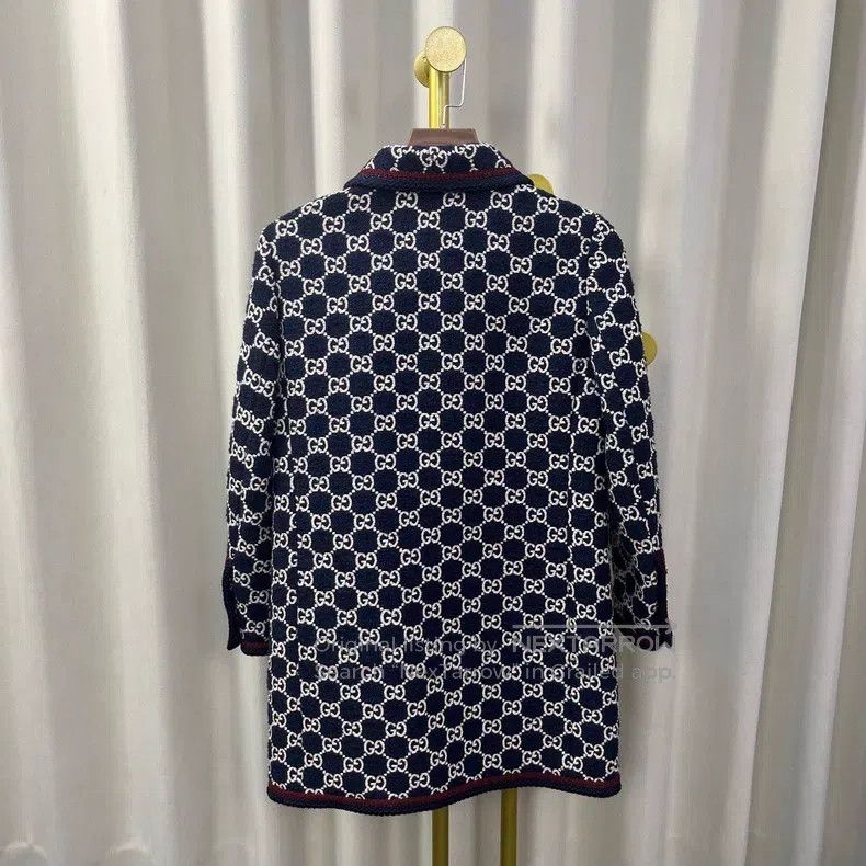 Gucci Gucci Blue and red full-print logo gold buckle coat Size XS / US 0-2 / IT 36-38 - 3 Thumbnail