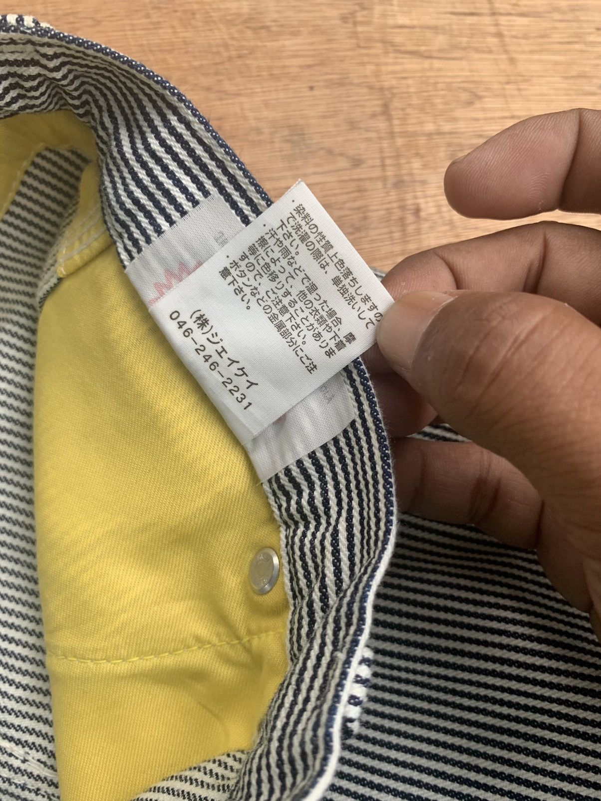 Japanese Brand × Vintage Nana-La Baggy Flare Carpenter Hickory Stripe Pants Size 31" - 25 Thumbnail