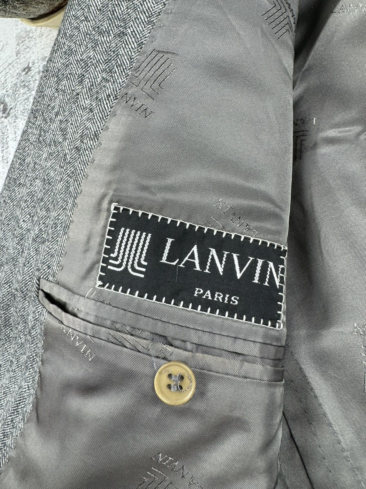 Lanvin Vintage LANVIN Paris Luxury Made in Italy Blazer Jacket Size 46R - 13 Thumbnail