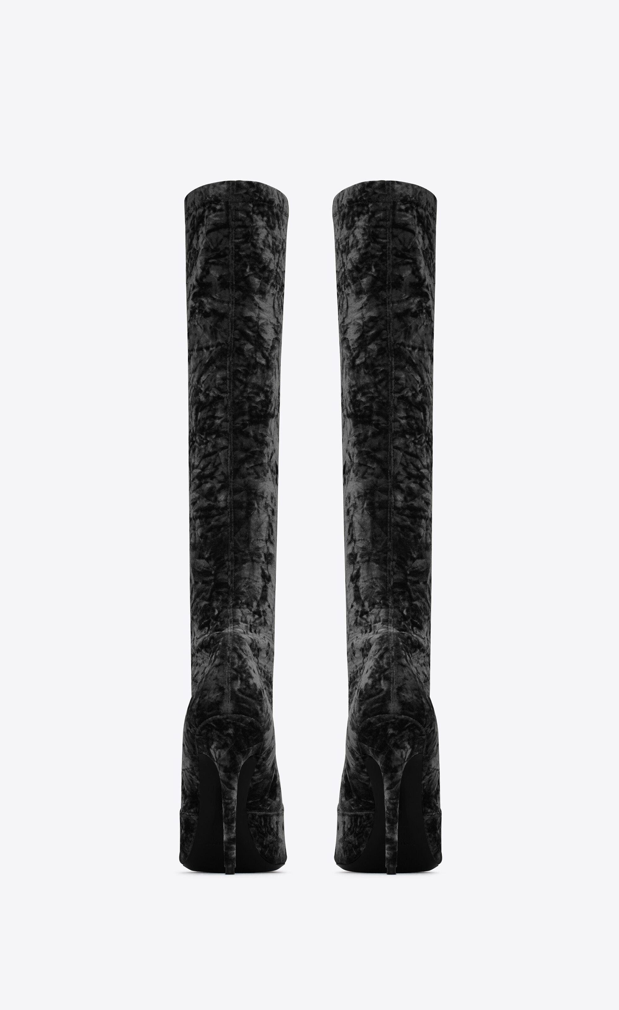 Saint Laurent Paris o1s1wg111024 Talia Boots in Velvet in Black Size US 8.5 / IT 38.5 - 3 Thumbnail