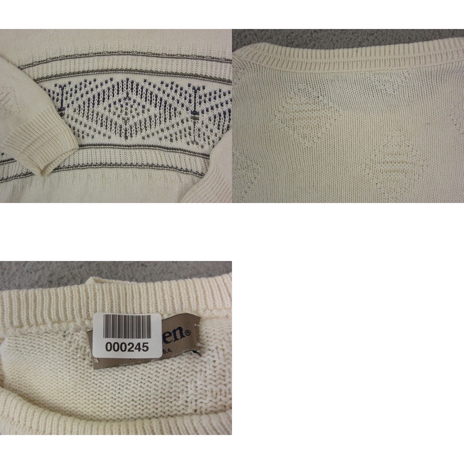 Jantzen VINTAGE Jantzen Sweater Mens Regular Medium Beige Knit Crew Neck pullover 80s 90s Outdoor All Seasons Size US L / EU 52-54 / 3 - 9 Thumbnail