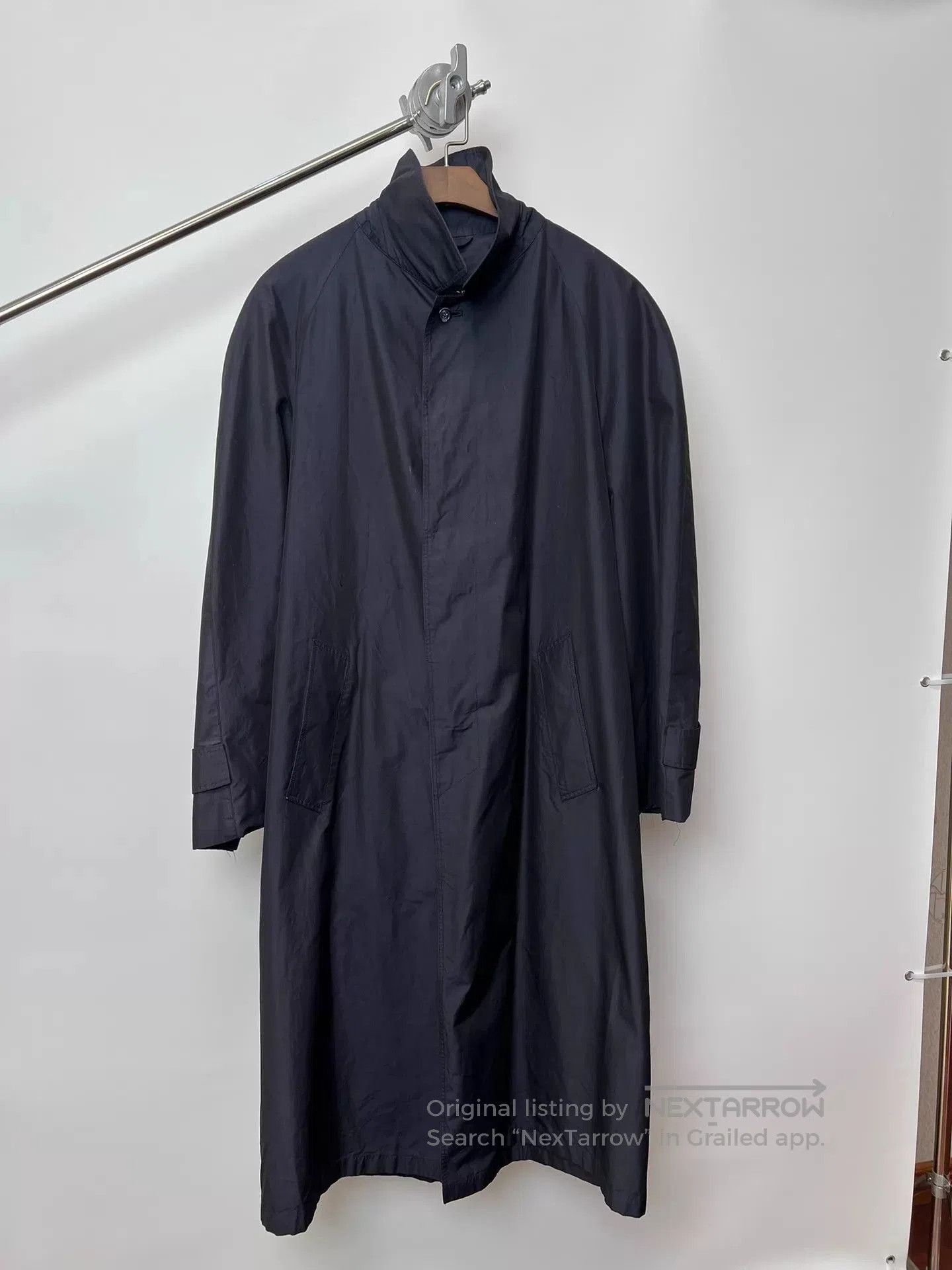 Lanvin Black Long Coat with High Collar and Pockets. Size US M / EU 48-50 / 2 - 2 Thumbnail