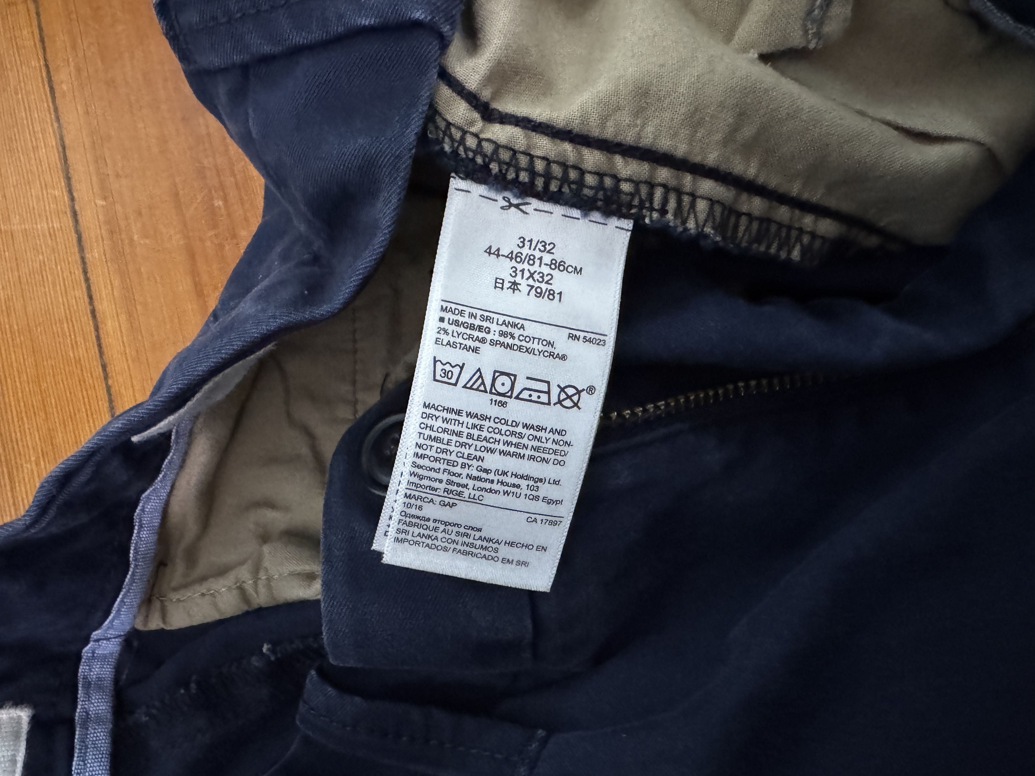 Gap 31x32 GAP Men's Slim Fit Chinos Navy Blue Khaki Dress Pants Size US 32 / EU 48 - 4 Thumbnail
