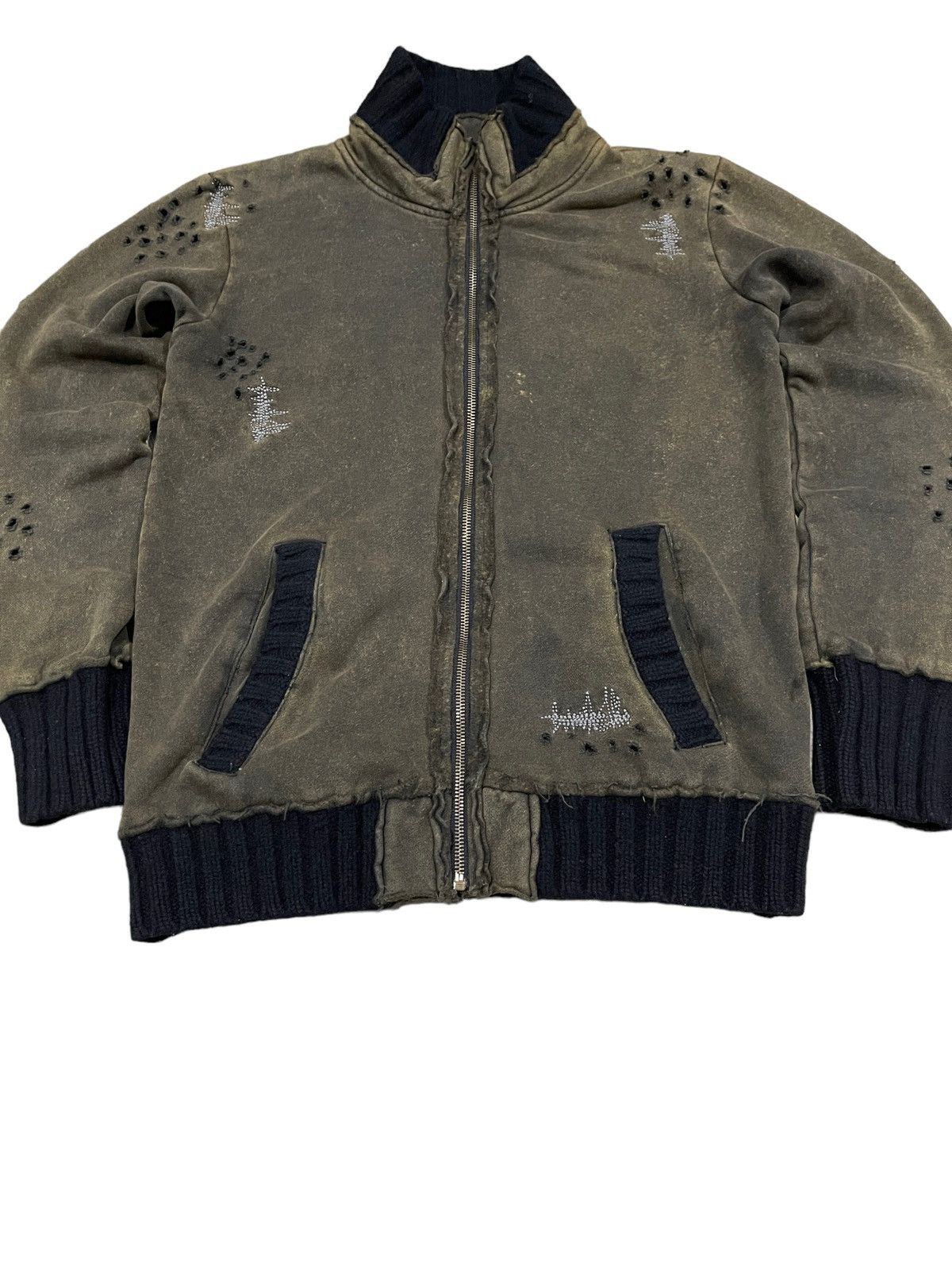 SBTG × Vintage Vintage Sabotage Thrashed Knitwear Zipper Jacket Size US S / EU 44-46 / 1 - 12 Thumbnail