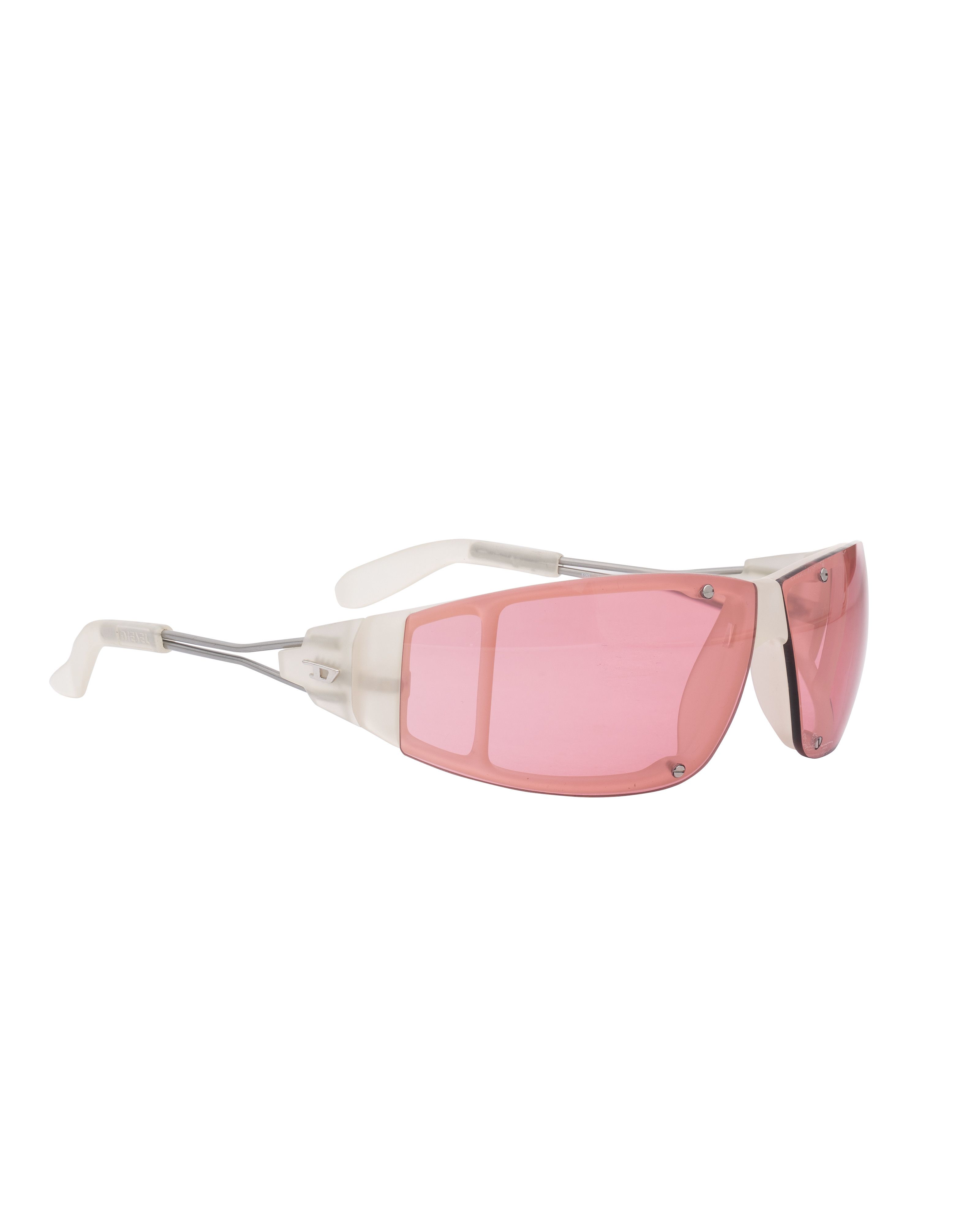 Diesel '90s Pink Plastic Rimless Sport Sunglasses