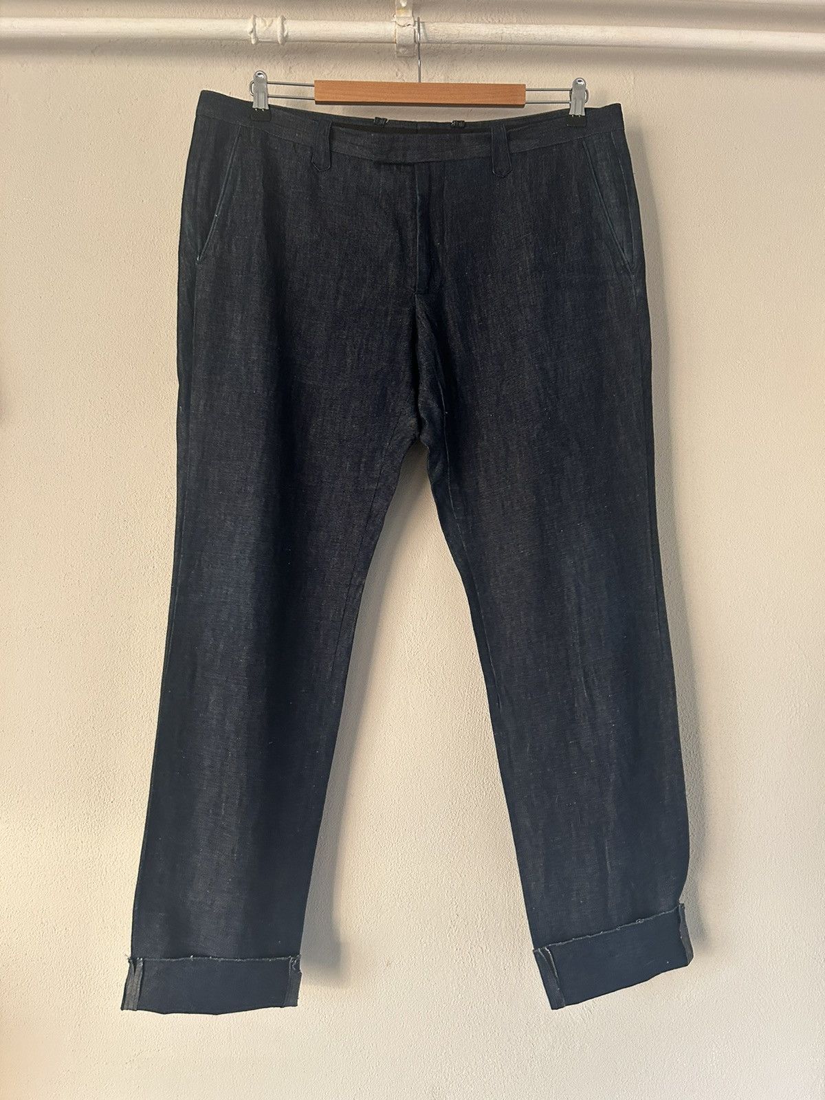 image of Gucci Blue Linen/cotton Blend Pants, Men's (Size 36)