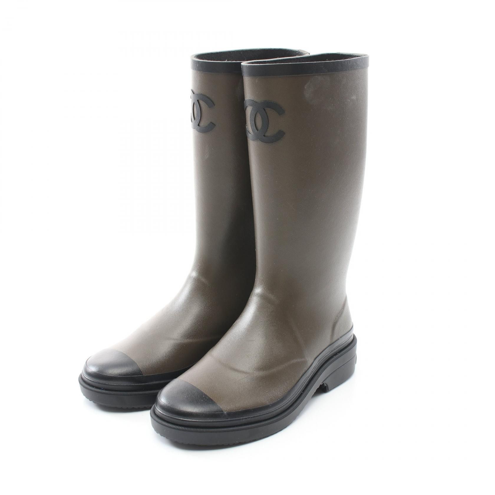 Chanel Chanel Coco Mark Rubber Boots Plastic Shoes G45838 in Green, Women's