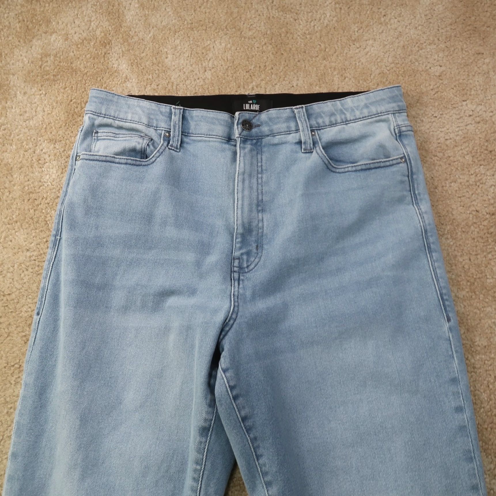 Vintage VINTAGE not, LuLaRoe Jeans High Rise Women 32 Blue Denim Straight 5-Pocket Stretch Comfort Size 24" / US 00 / IT 34 - 3 Thumbnail
