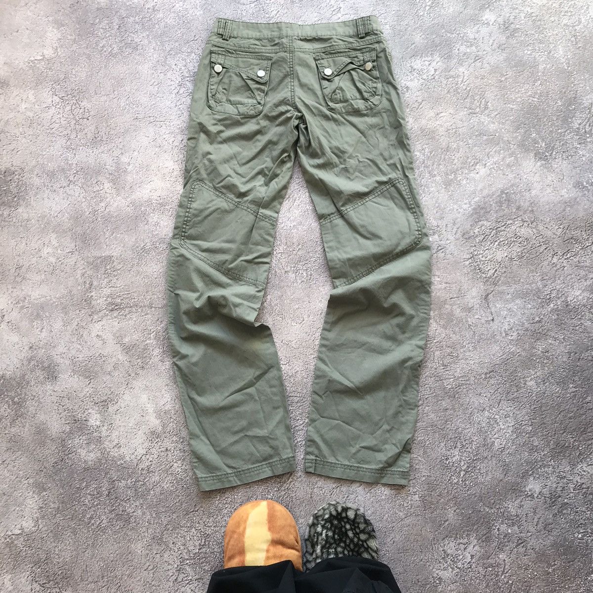 Vintage Vintage 90s Baggy Cargo Pants Faded Sage Green Skate Logo 28 Size 28" / US 6 / IT 42 - 5 Thumbnail