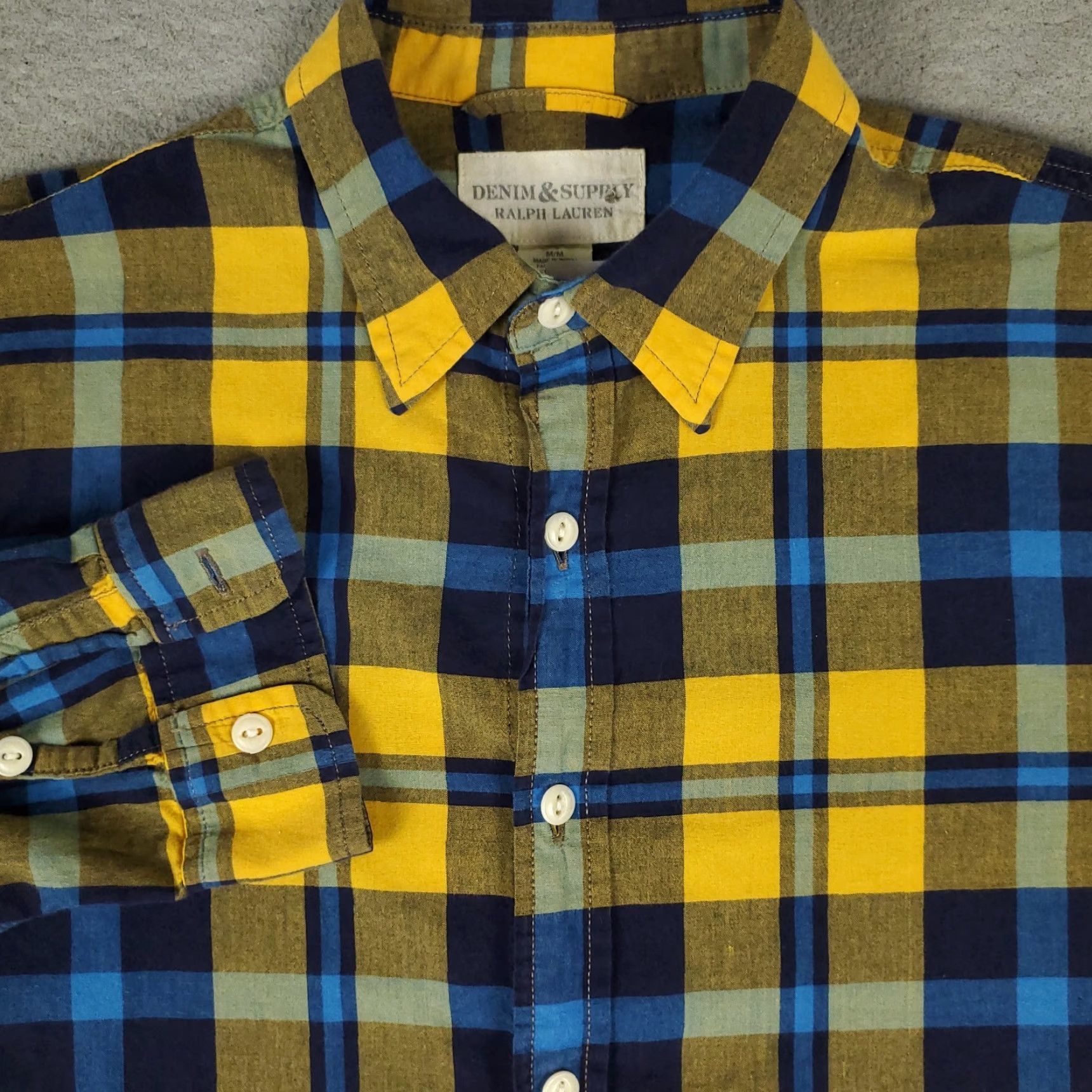Ralph Lauren Denim & Supply Ralph Lauren Shirt Mens M Blue Plaid Long Sleeve Button Up Size US M / EU 48-50 / 2 - 2 Thumbnail