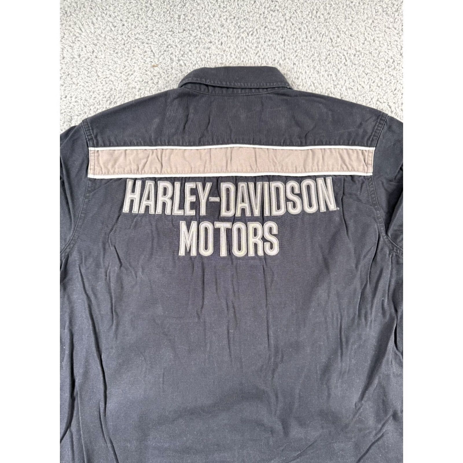 Harley Davidson Harley-Davidson Shirt Mens XL Black Button-Up Embroidered Patch Logo Vintage? No Size US XL / EU 56 / 4 - 5 Thumbnail