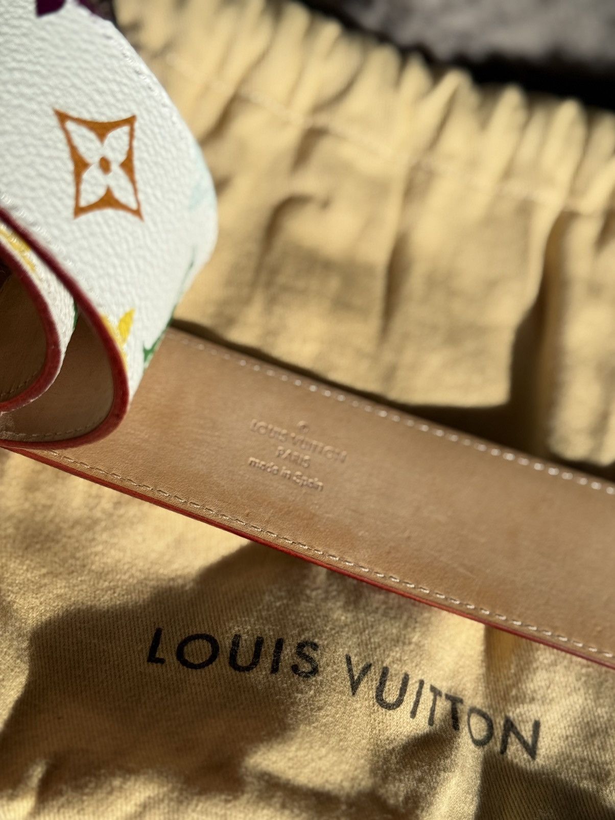 Louis Vuitton × Takashi Murakami Louis Vuitton x Takashi Murakami Multicolor Monogram Belt Size 32 - 5 Thumbnail