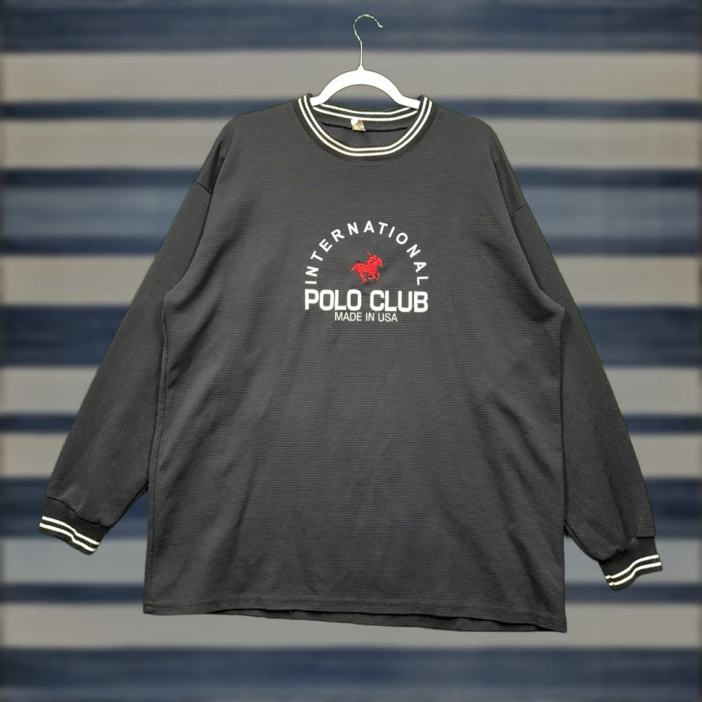Vintage VINTAGE Vintage Polo Club International Shirt Mens XL Black USA Embroidered Long Sleeve Size US XL / EU 56 / 4 - 1 Thumbnail