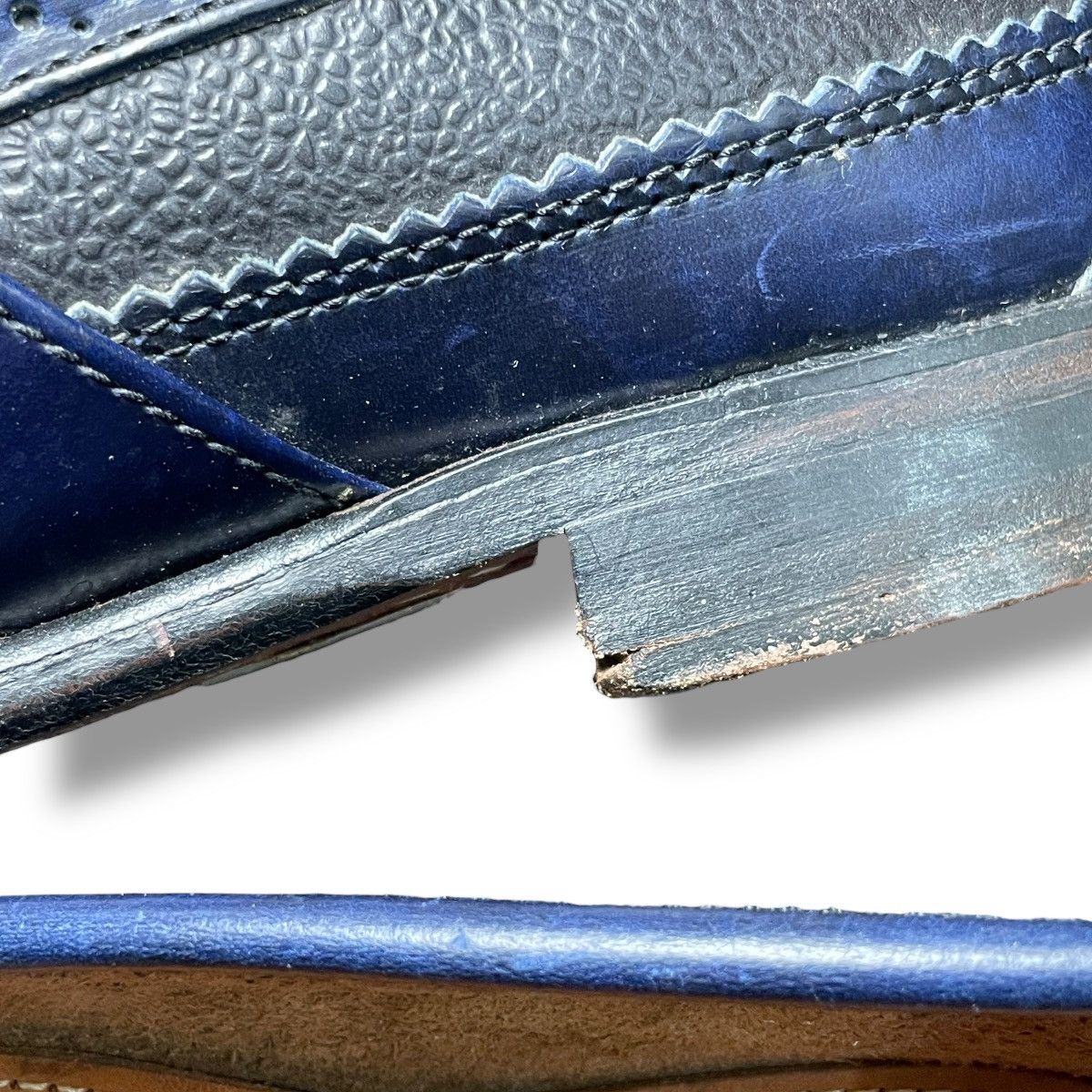 Yuketen VINTAGE Yuketen Kiltie Two-tone Blue/Black Leather Loafers Size US 10 / EU 43 - 9 Thumbnail