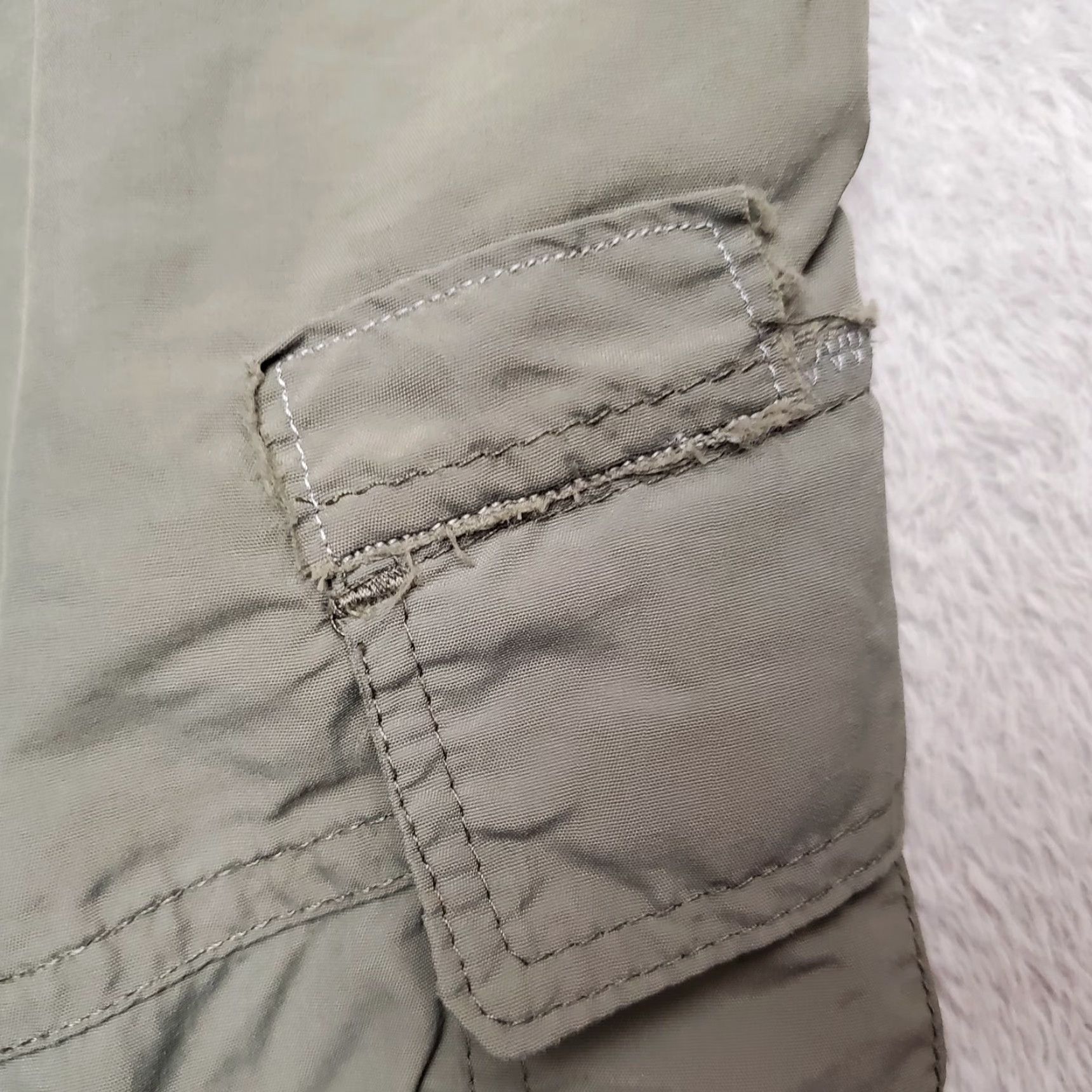 Vintage American Outback Shorts Mens S Green Cargo 100% Nylon Performance Blend Chino Pockets Zip Front Flat Front Casual Outdoor Mens Size US 29 - 5 Thumbnail