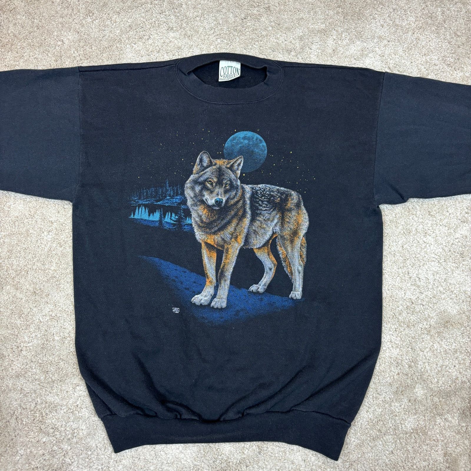 Vintage Vintage 80s Wolf Moon Crewneck Sweatshirt Large Made in USA Size US L / EU 52-54 / 3 - 2 Thumbnail