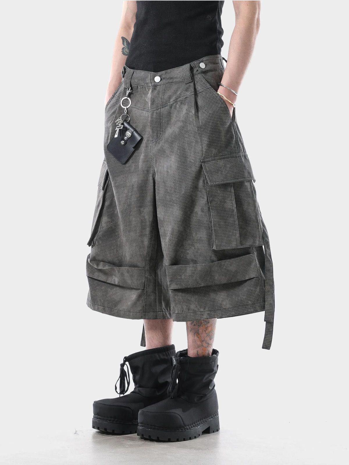 Cargo Wide Leg Culottes with Pockets Baggy Cargo Shorts