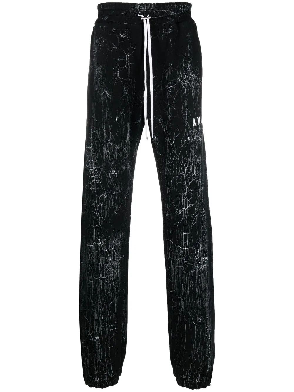 Amiri o1mle0925 Cracked Dye Logo Sweatpants & Joggers in Black Size US 34 / EU 50 - 1 Thumbnail