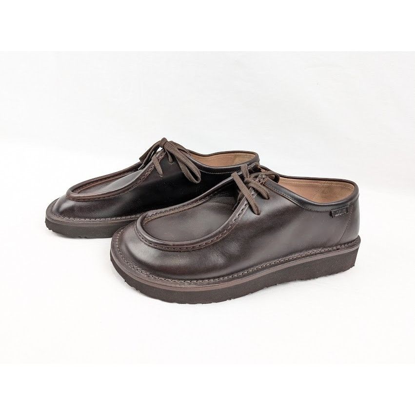 Loewe o1rshd1 Faro Moc-Toe Leather Derby Shoes in Dark Brown Size US 12 / EU 45 - 16 Thumbnail