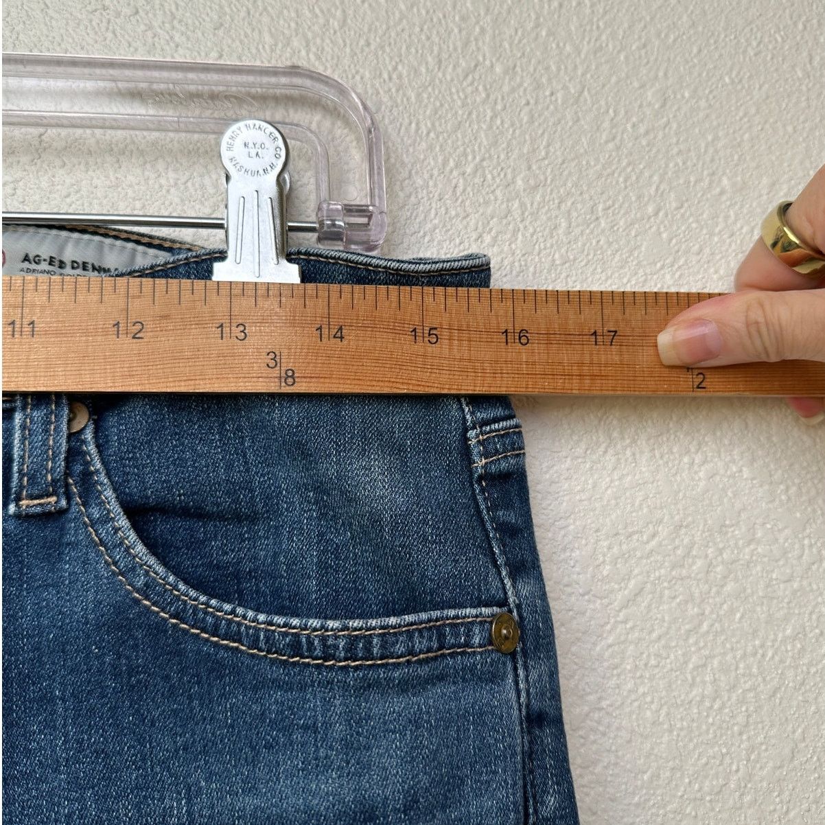 AG Adriano Goldschmied AG Adriano Goldschmied Prima Cigarette Leg Jean Med Wash 31R Size 31" - 10 Thumbnail