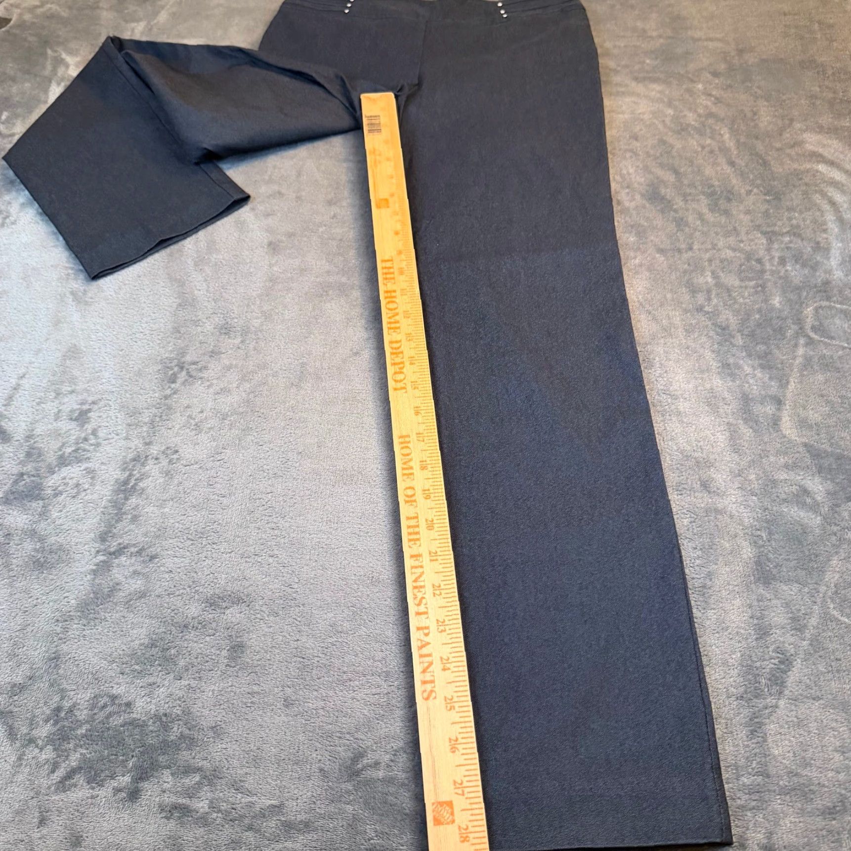 JM Collection JM Collection Womens PS Charcoal Gray Pull On Straight Leg Dress Pants Petite Size 28" / US 6 / IT 42 - 5 Thumbnail