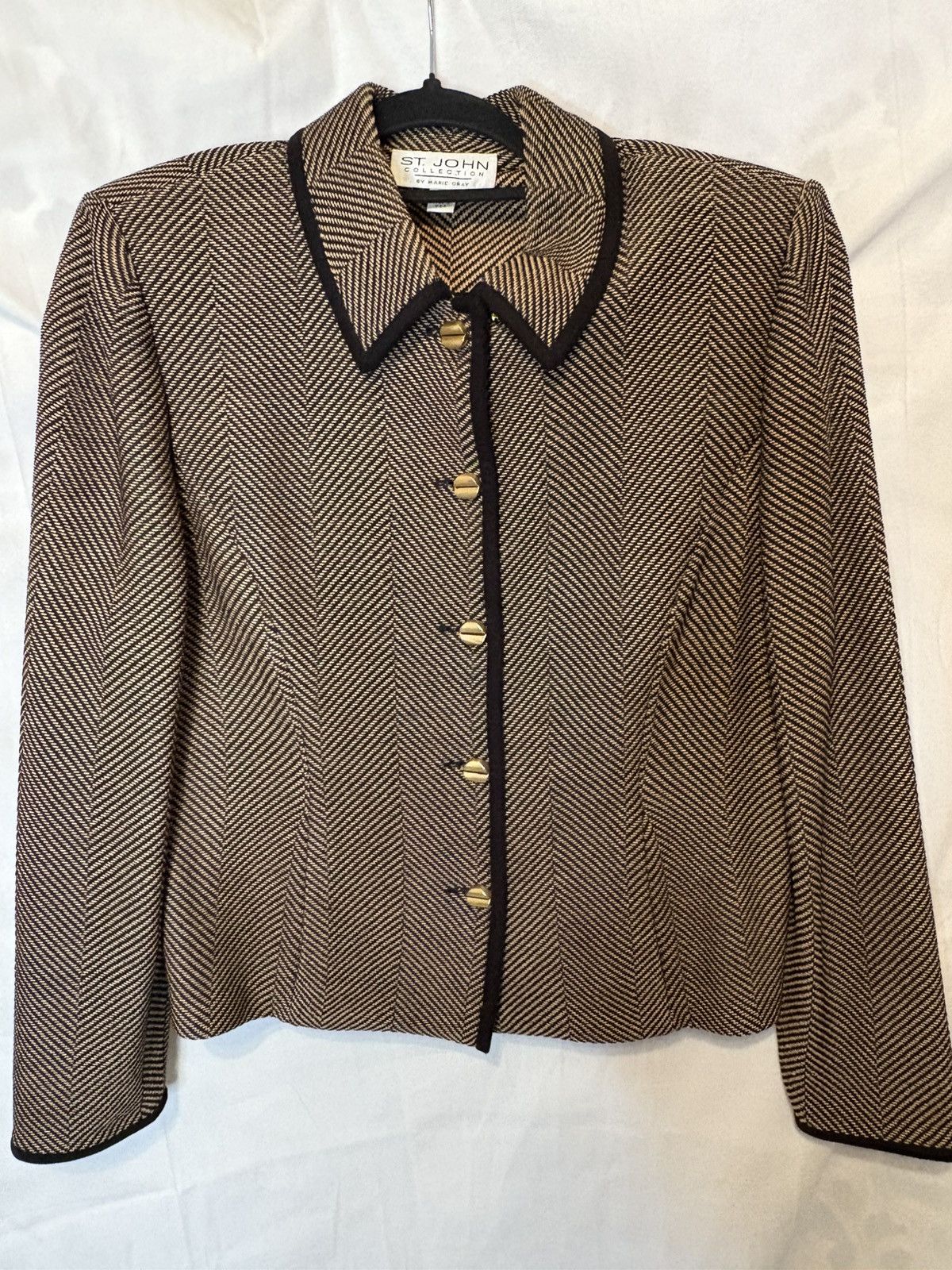 St John Collection Chevron Button Down Jacket