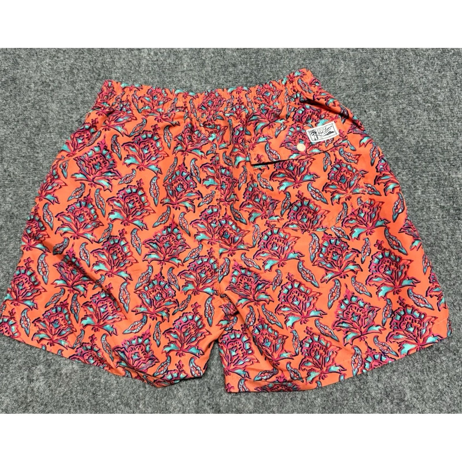Polo Ralph Lauren VINTAGE Polo Ralph Lauren Swim Shorts Trunks Mens S Orange Lined 100% Polyester Polo Pony Beach Classic Logo Size US S / EU 44-46 / 1 - 2 Thumbnail
