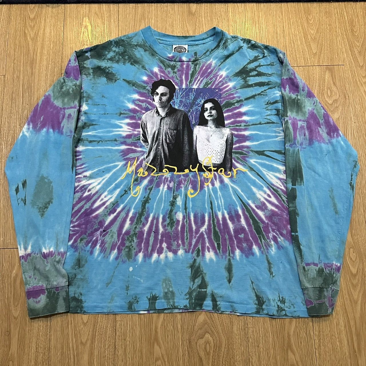 image of Band Tees x Tour Tee Vintage Mazzy Star Tie Dye Bootleg Fanmade T-Shirt in Tye Dye, Men's (Size XL)