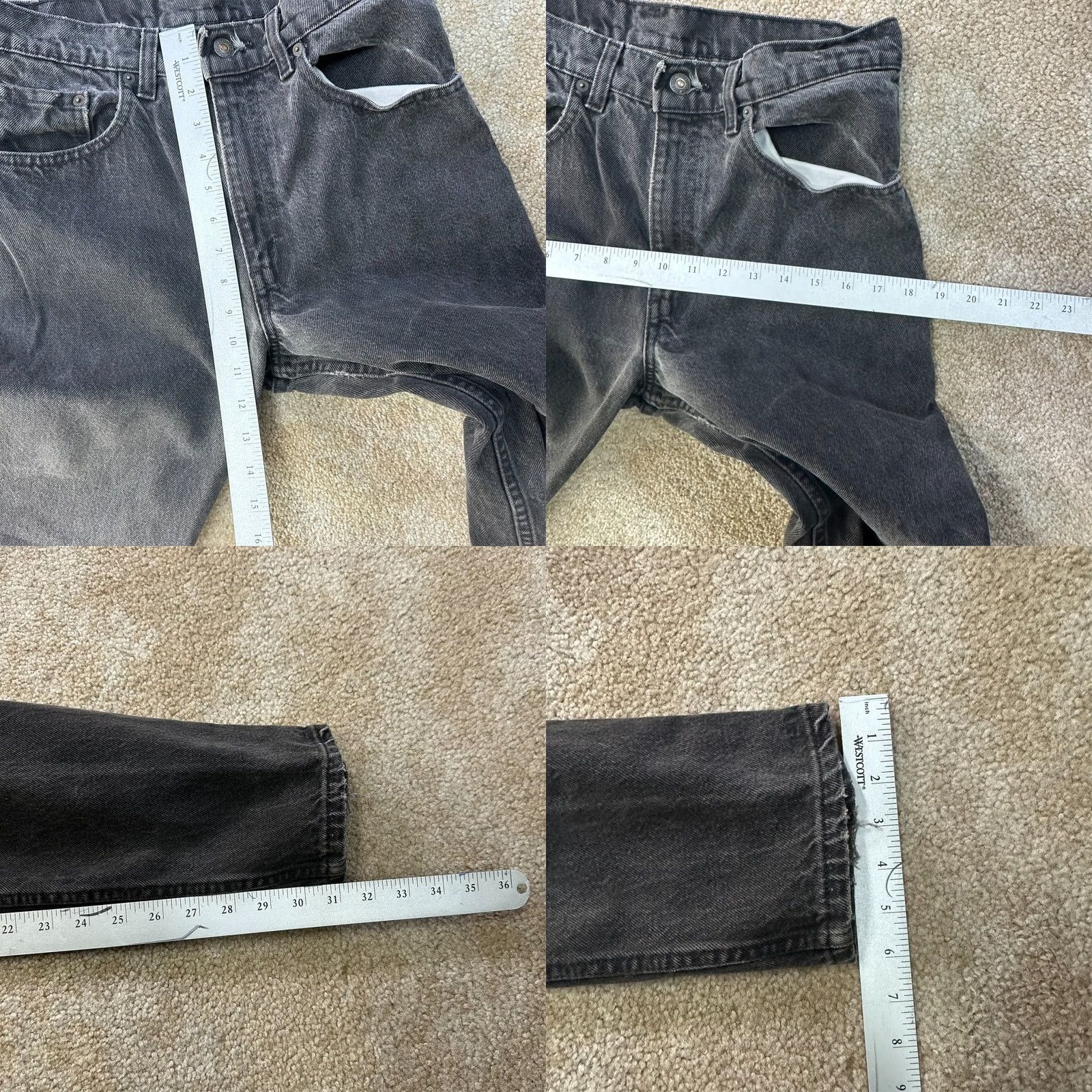 Levi's vintage Levi's 550 Jeans Men's 31x32 Black Denim USA Made Relaxed Straight 5-Pocket Distressed Logo Belt Loops Button Zipper Size US 31 - 9 Thumbnail