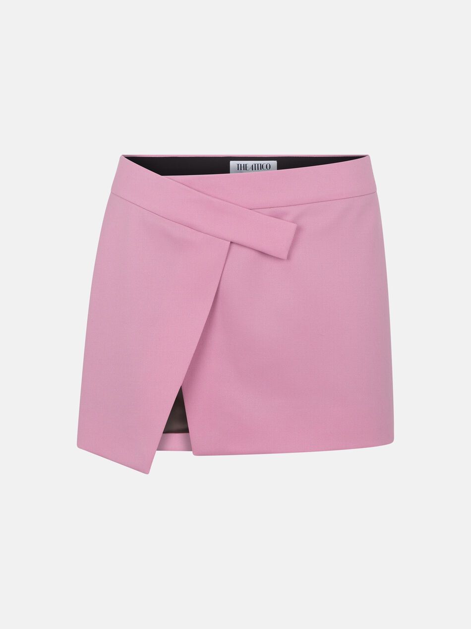 The Attico THE ATTICO orchid haze pink wool mini envelope skirt 4 / 40 Size 27" / US 4 / IT 40 - 1 Thumbnail