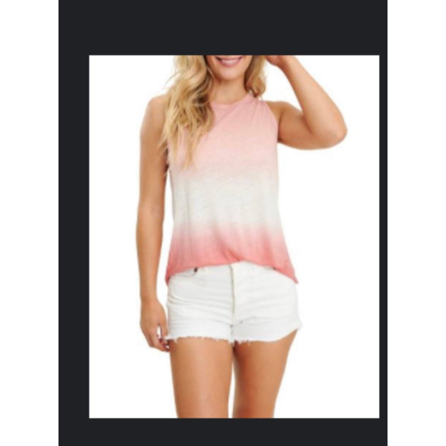 Splendid Splendid XS Pink White Ombre Tie Dye Tank Top Blouse Size XS / US 0-2 / IT 36-38 - 1 Thumbnail