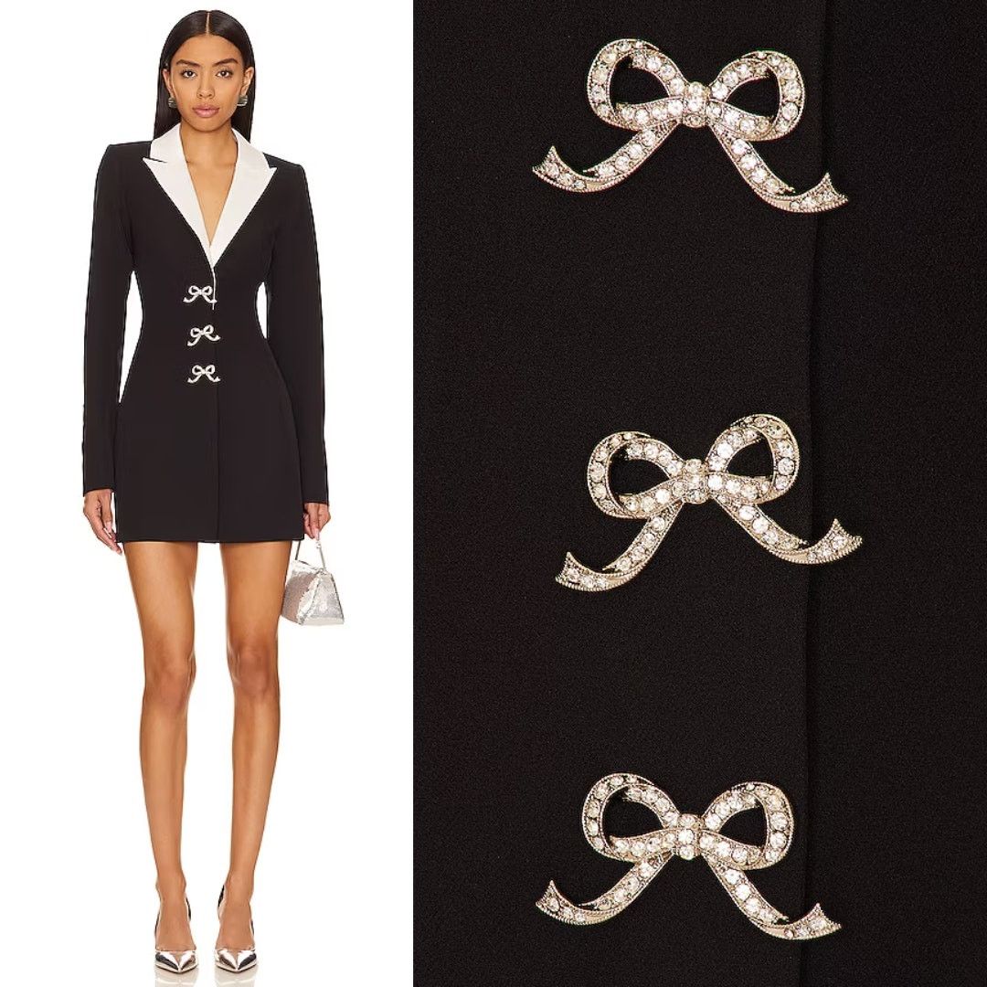 MAJORELLE NWT Avori Blazer Dress in Black & White XS