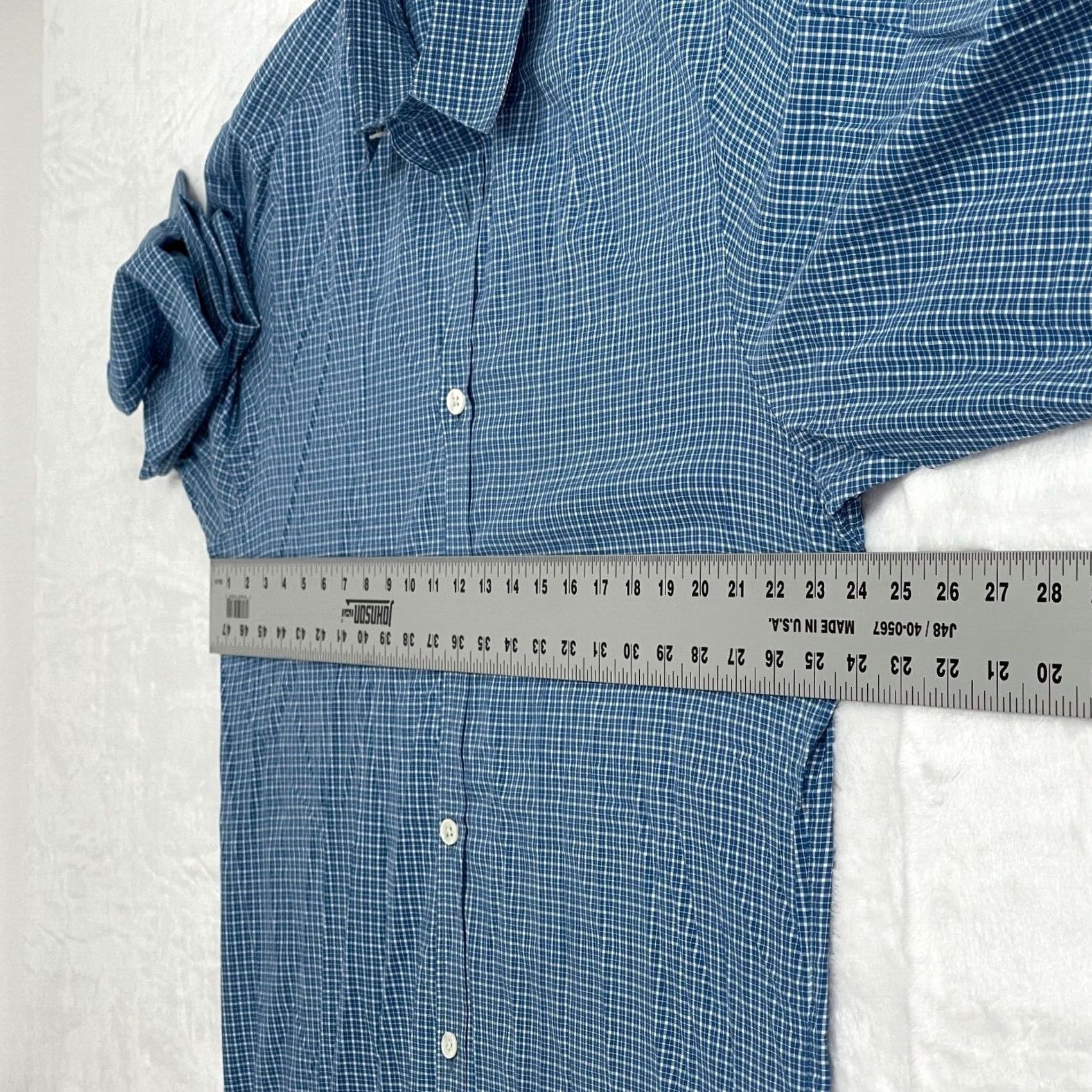 Theory Theory Blue Plaid Button-Up Shirt XL Long Sleeve Cotton Casual Mens Size US XL / EU 56 / 4 - 5 Thumbnail