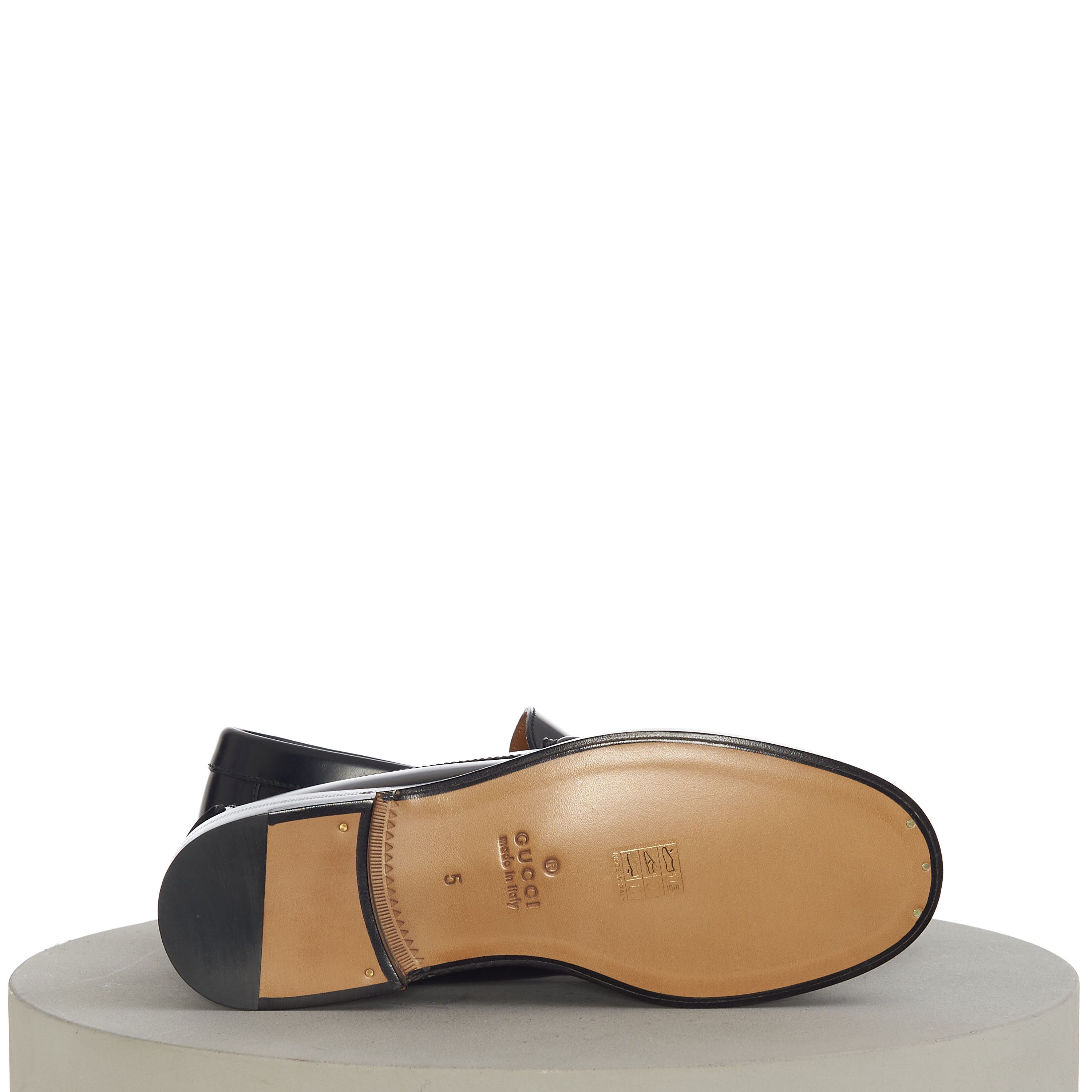 Gucci Men's Loafer With Double G In Black Leather Size US 6.5 / EU 39-40 - 10 Thumbnail