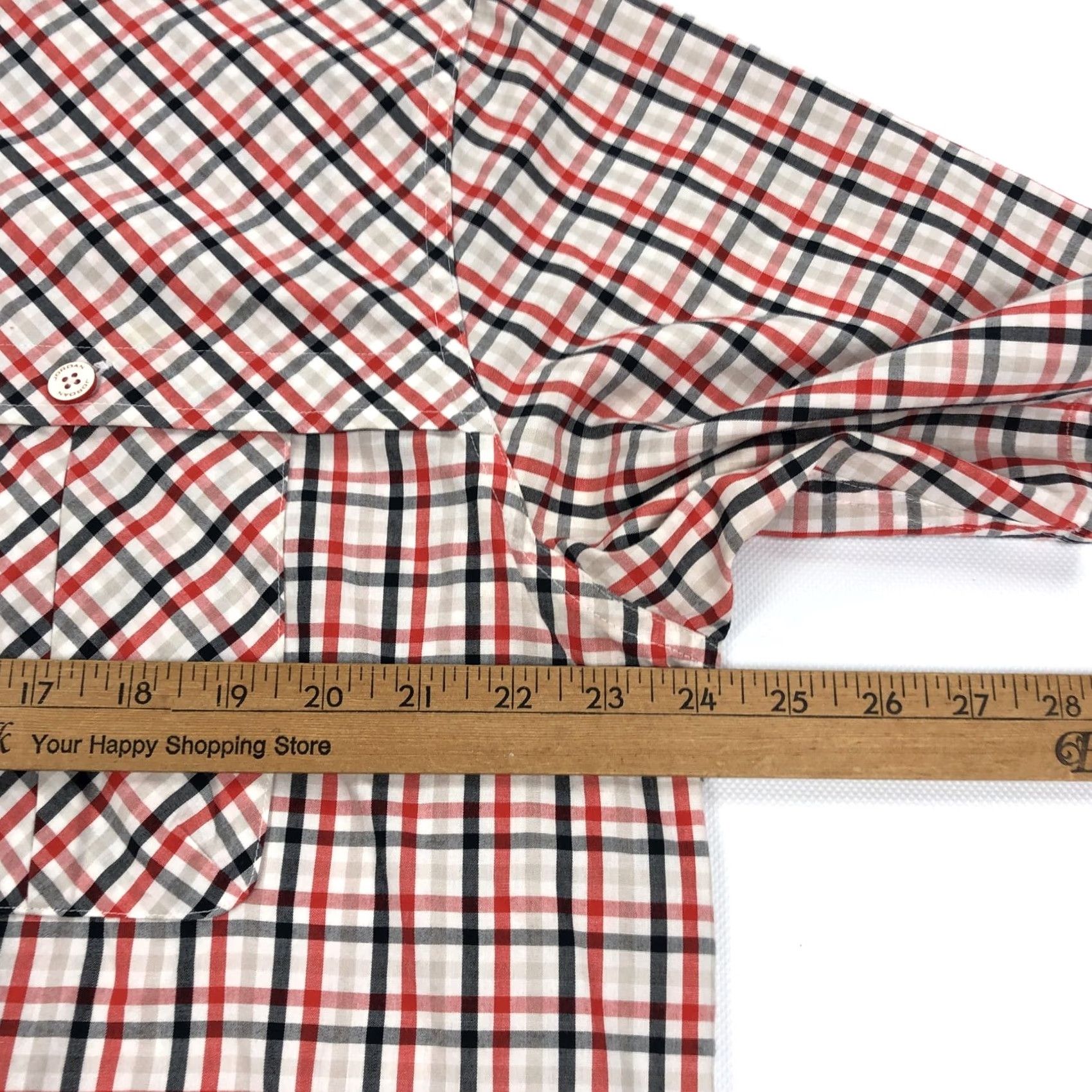 Jordan Brand Jordan Men's XL Plaid Button-Down Shirt Short Sleeve Red Black White Beige Casual Size US XL / EU 56 / 4 - 6 Thumbnail