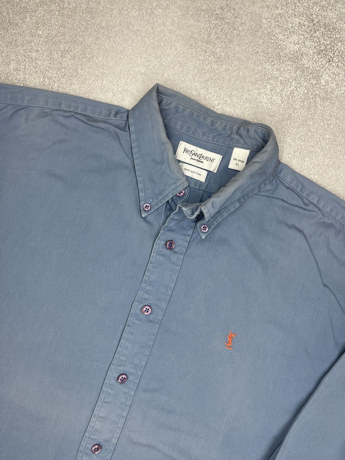Yves Saint Laurent Vintage Yves Saint Laurent Blue Shirt Y2K Size XL Luxury Size US XL / EU 56 / 4 - 4 Thumbnail