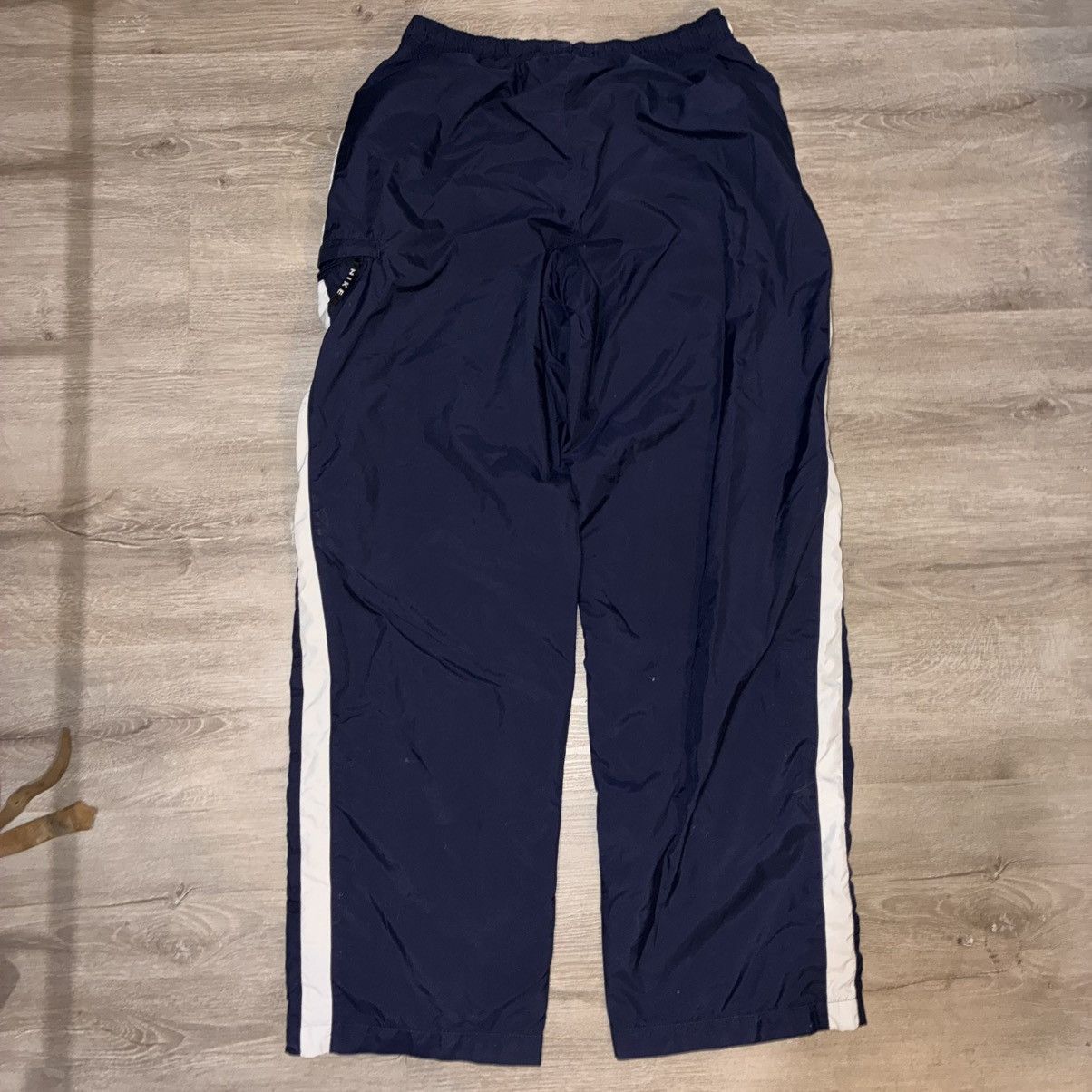 Nike Y2K Baggy Nike Gray Tag Sweatpants Sm Navy Blue White Stripe Size US 30 / EU 46 - 2 Thumbnail
