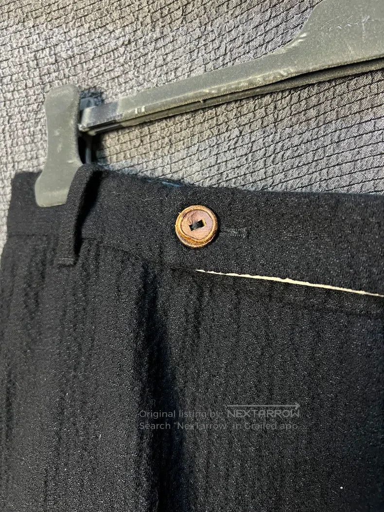 Rick Owens RICK OWENS Silk Wool Mixed Fabric Leather扣Drawstring Seven Size US 32 / EU 48 - 3 Thumbnail