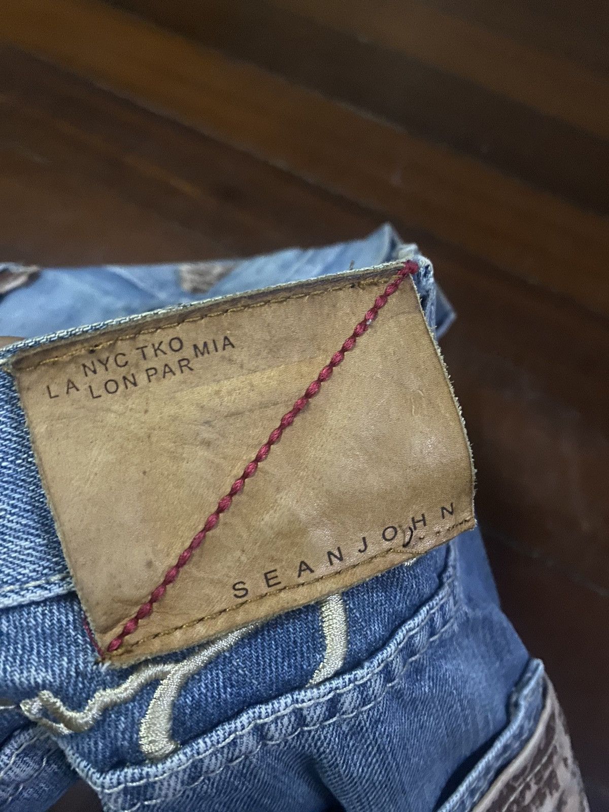 Anchor Blue × JNCO × Sean John Fire vintage SEAN JOHN WIDE LEG dirty mud wash Size US 34 / EU 50 - 10 Thumbnail